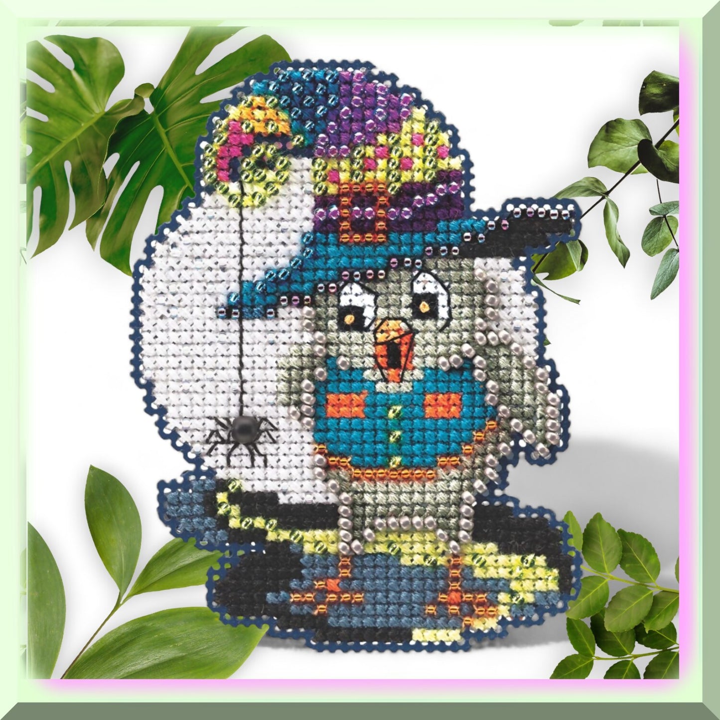 Counted Cross Stitch Kit with Beads and Chart