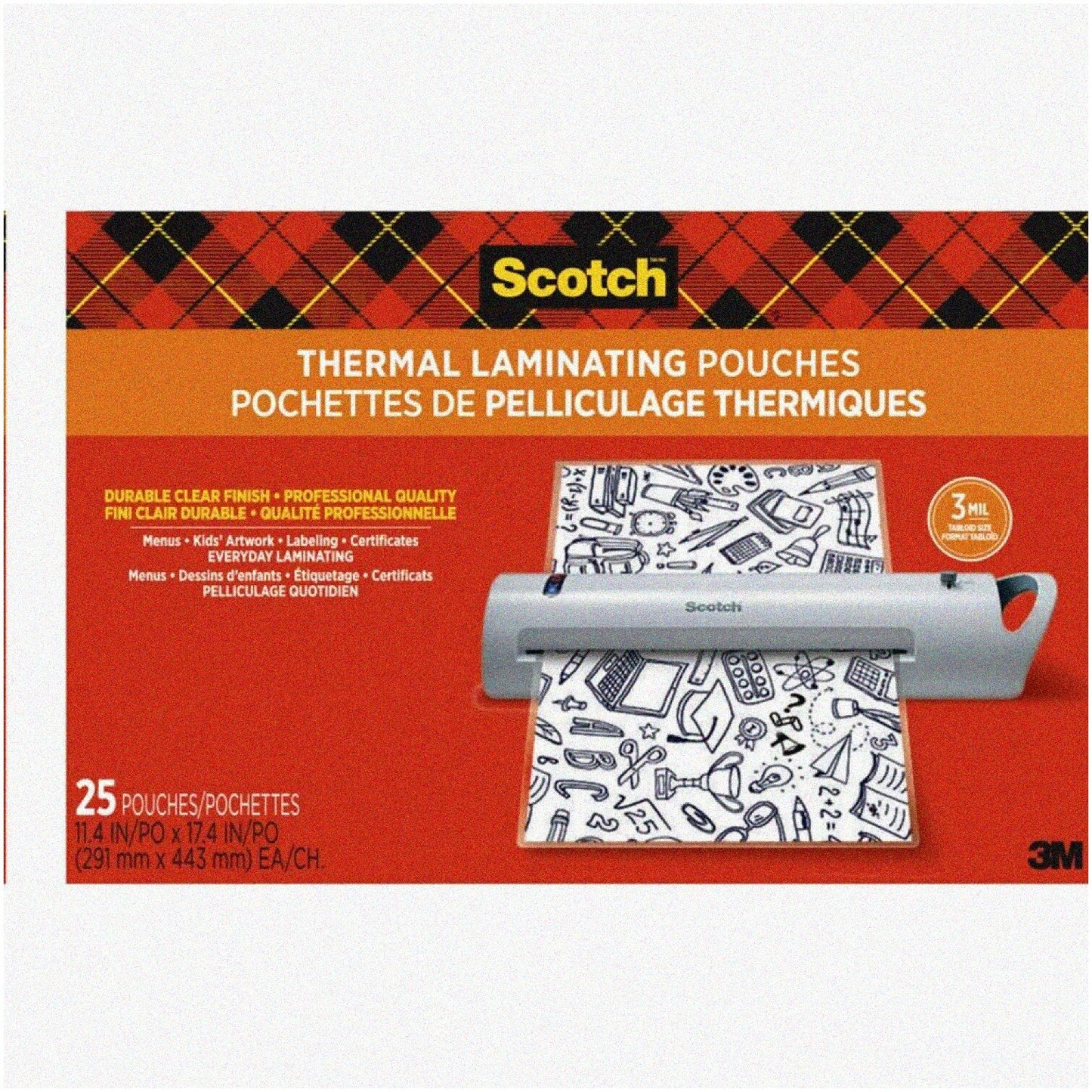 11.4 x 17.4 in. Clear Laminating Pouches 25 Pack