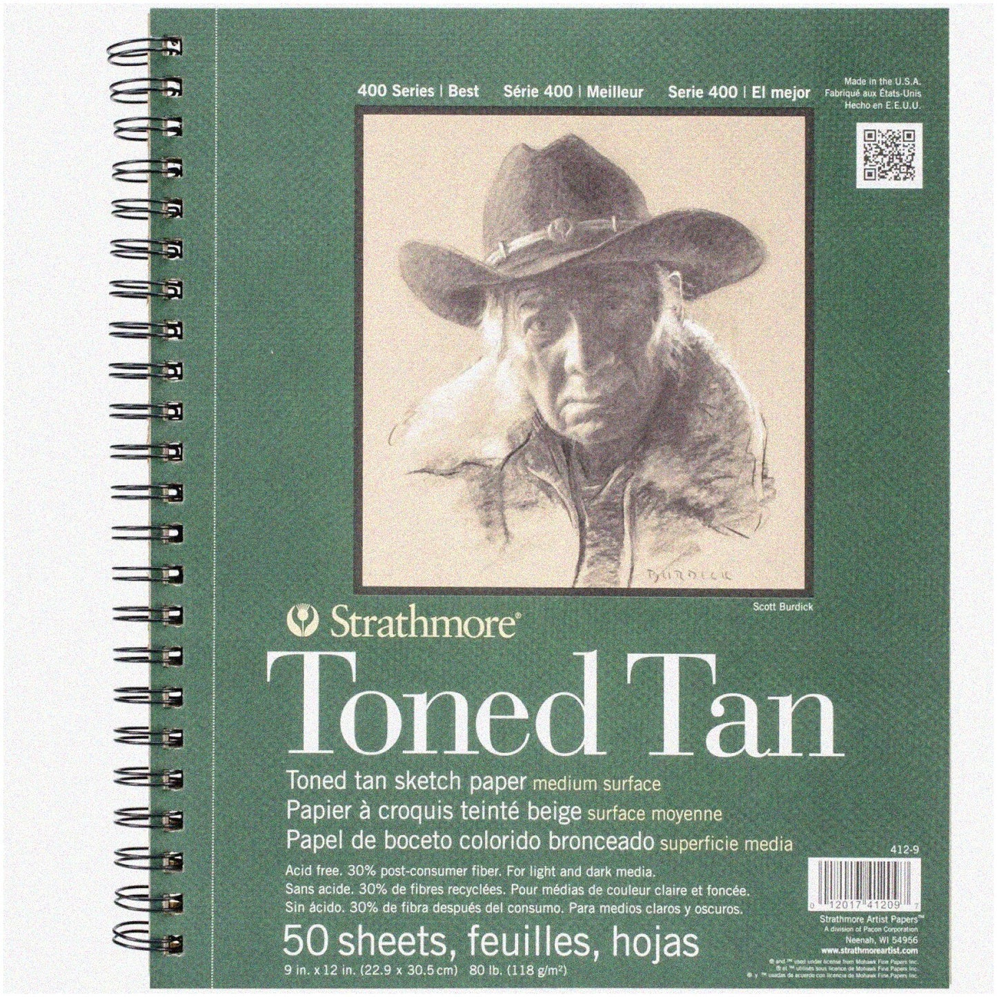 Tan Toned Sketch Pad 9x12 50 Sheets