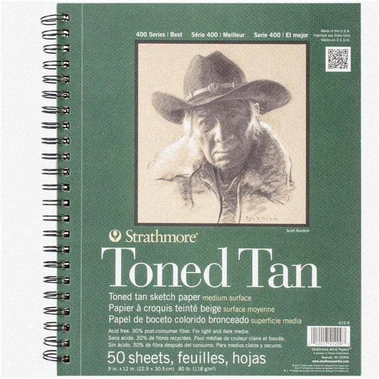 Tan Toned Sketch Pad 9x12 50 Sheets