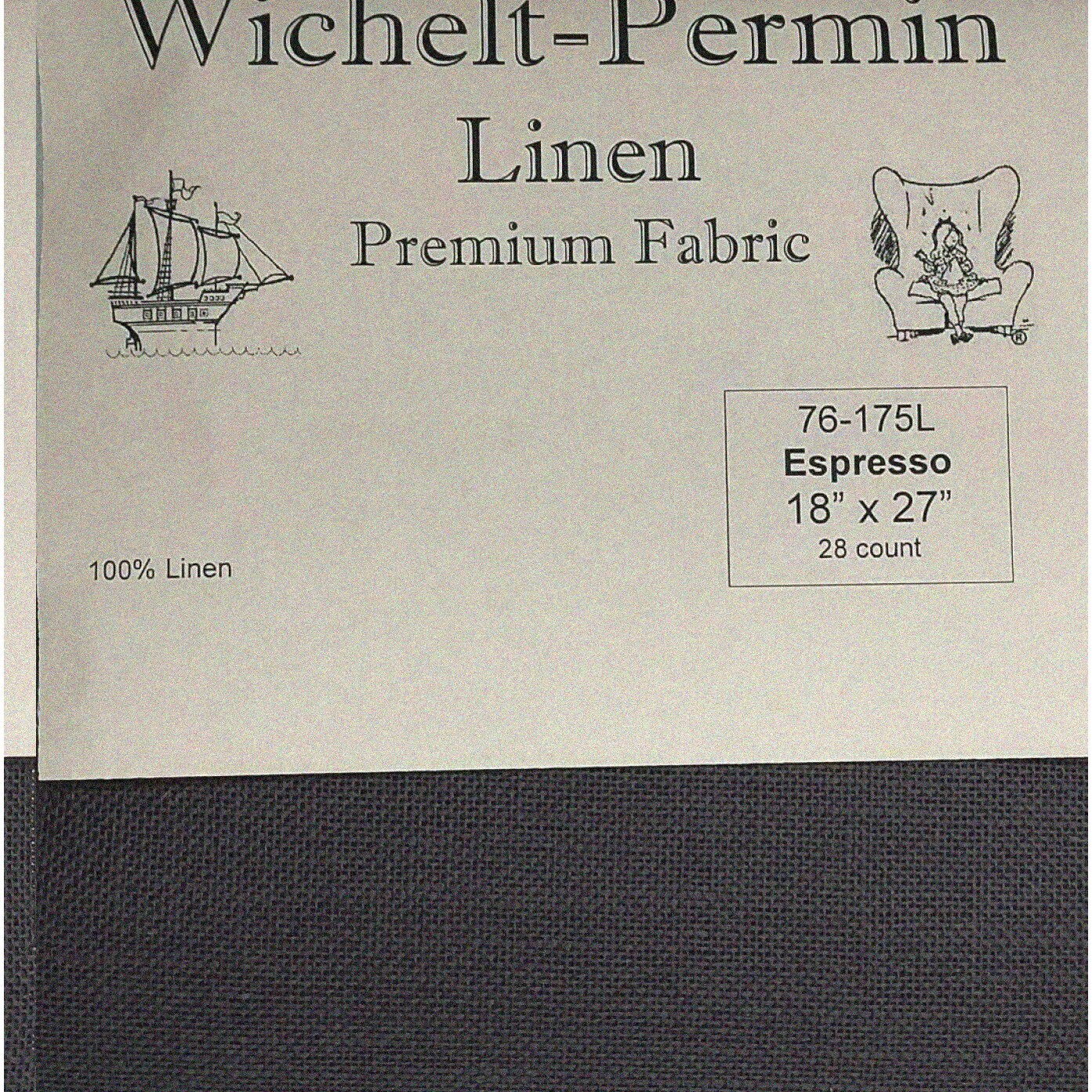 Premium Linen Cross Stitch Fabric 28 Count 18x27 Dark Brown