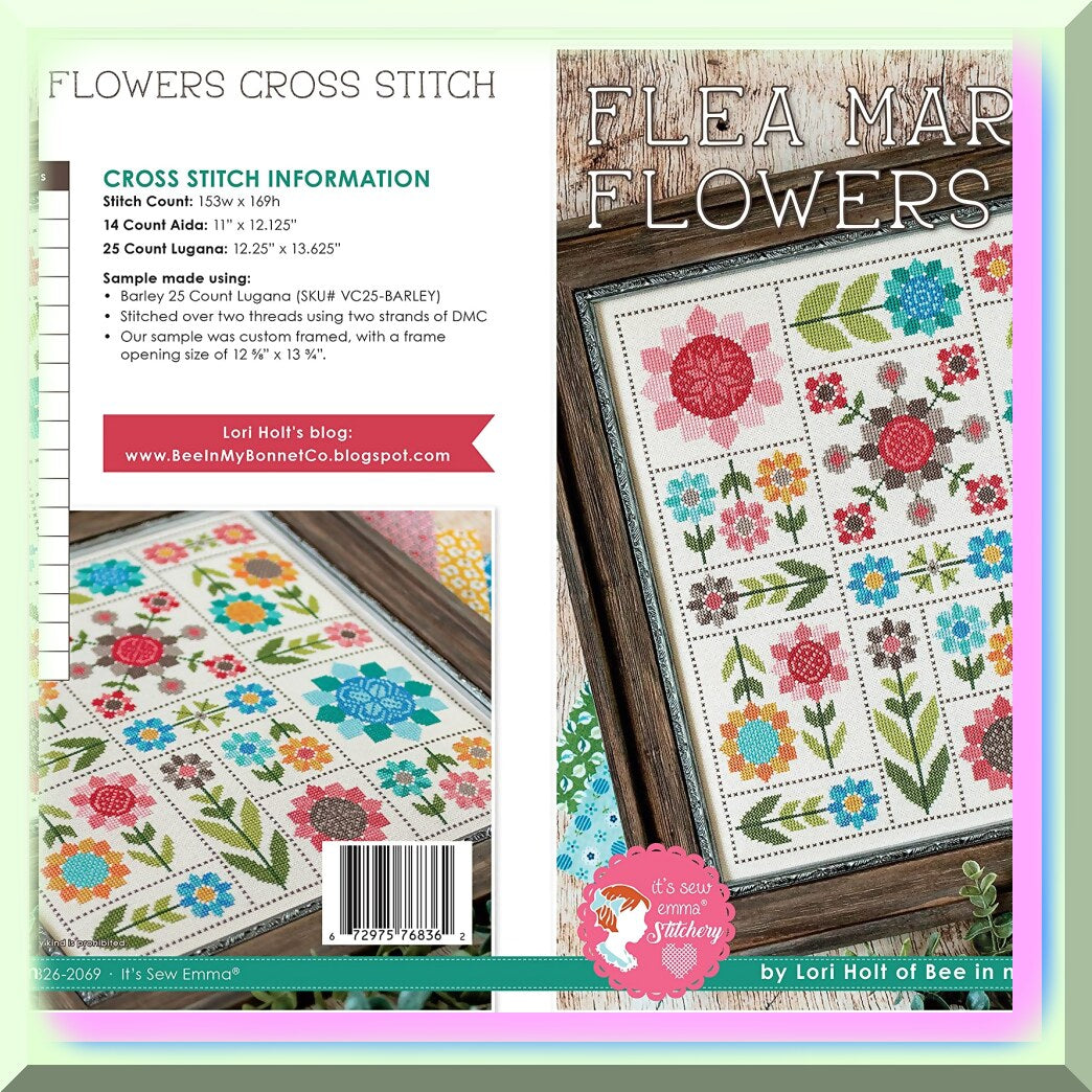 Vintage Flowers Cross Stitch Pattern for Embroidery