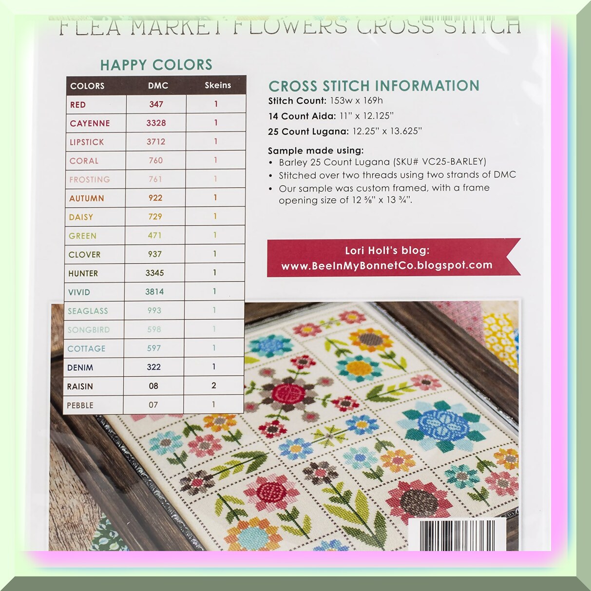 Vintage Flowers Cross Stitch Pattern for Embroidery