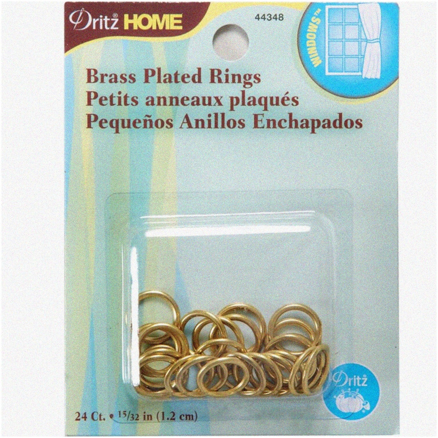 24-Pack 1/2-Inch Brass Rings for Window Treatments