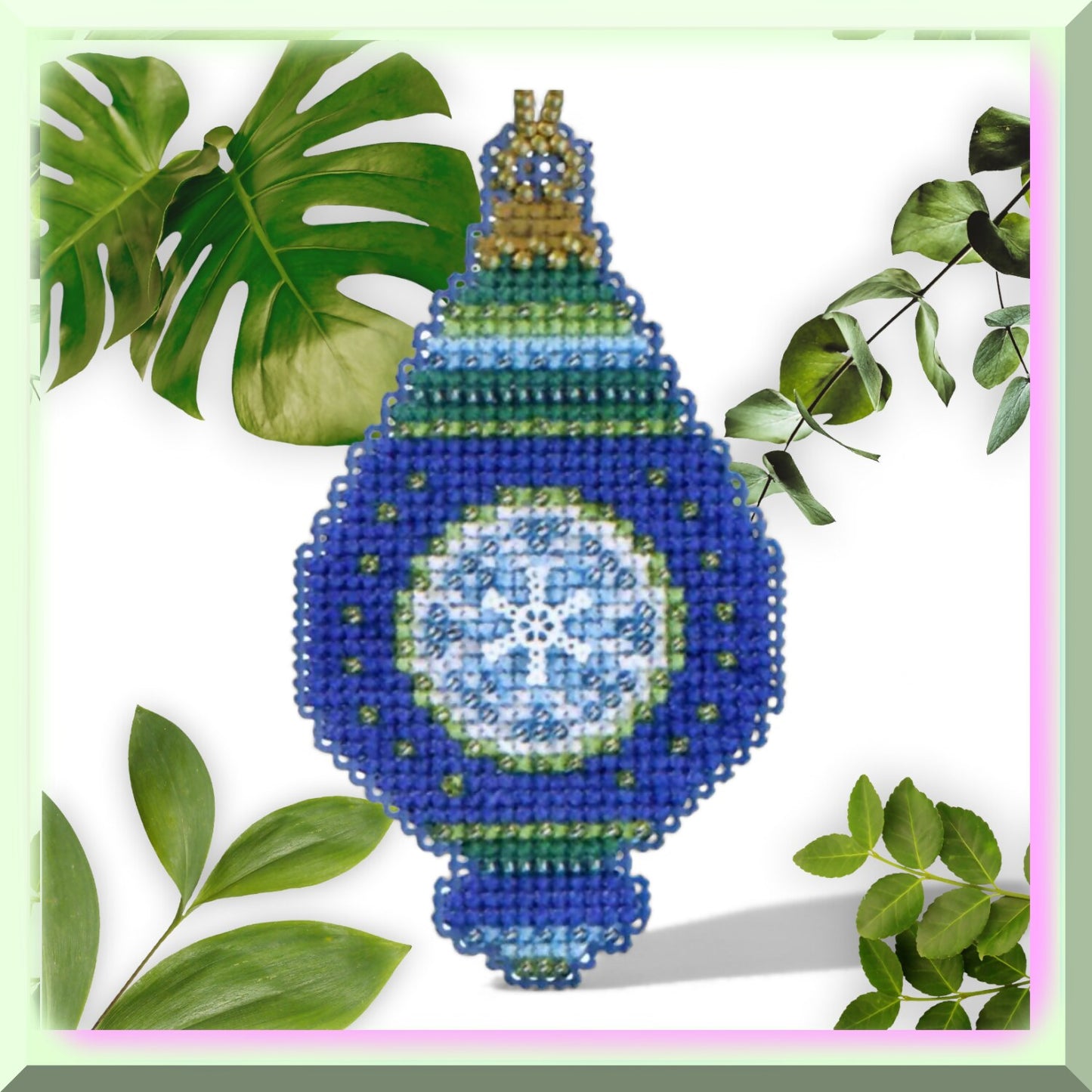 Beaded Cross Stitch Ornament Kit for Creative Crafters