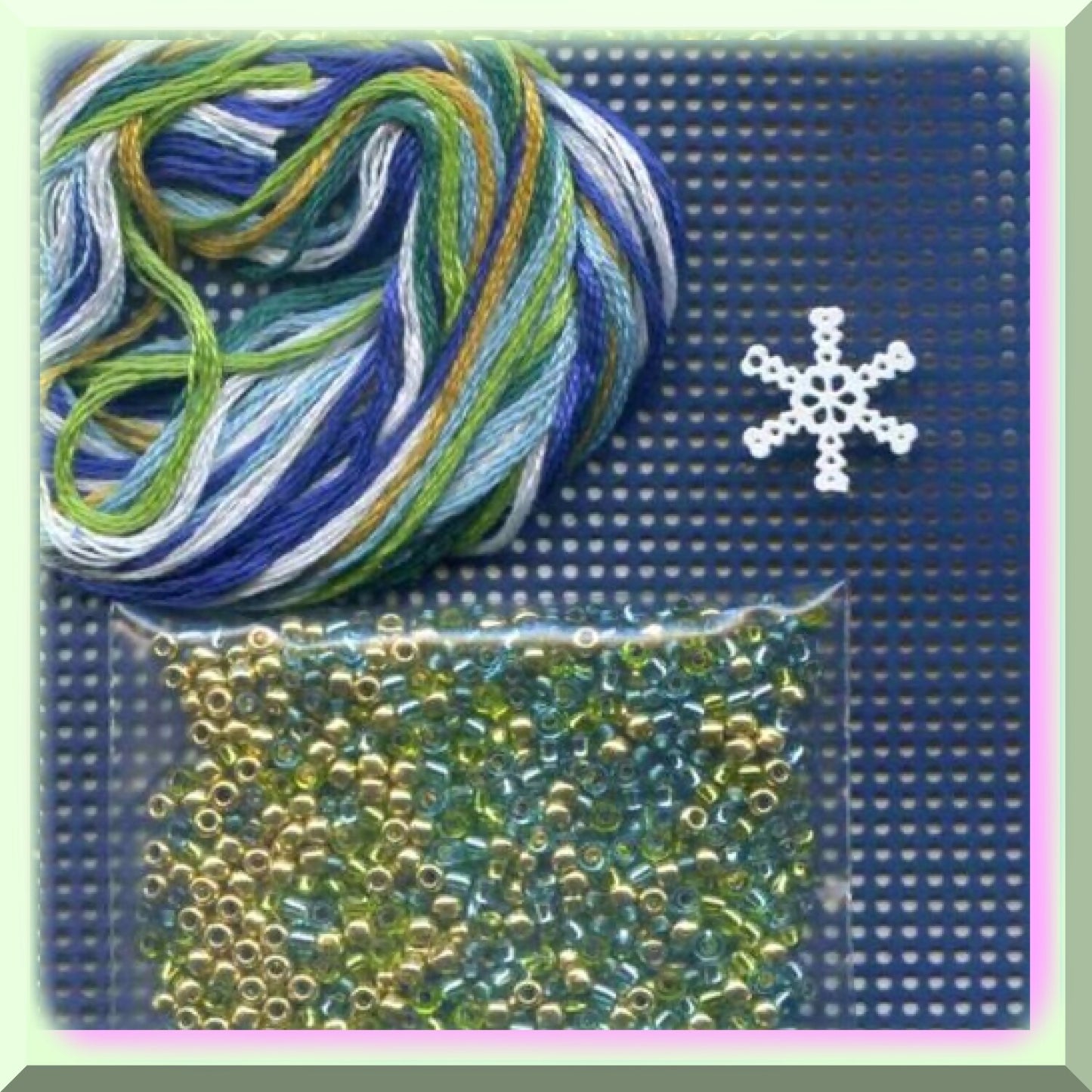 Beaded Cross Stitch Ornament Kit for Creative Crafters