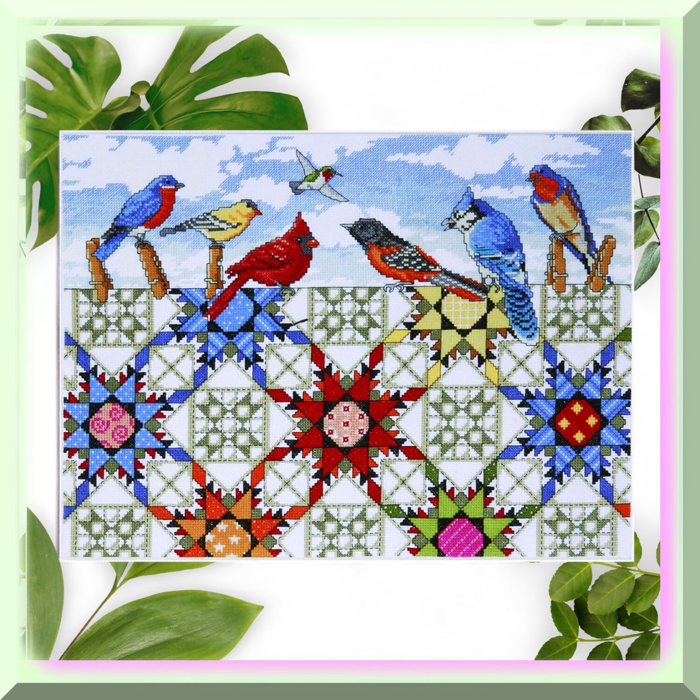 Vibrant 12x16 Cross Stitch Kit with Red Design