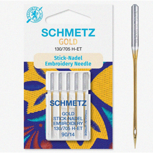 Golden StitchCraft Needles Titanium Coated Size 90/14 (Set of 5)