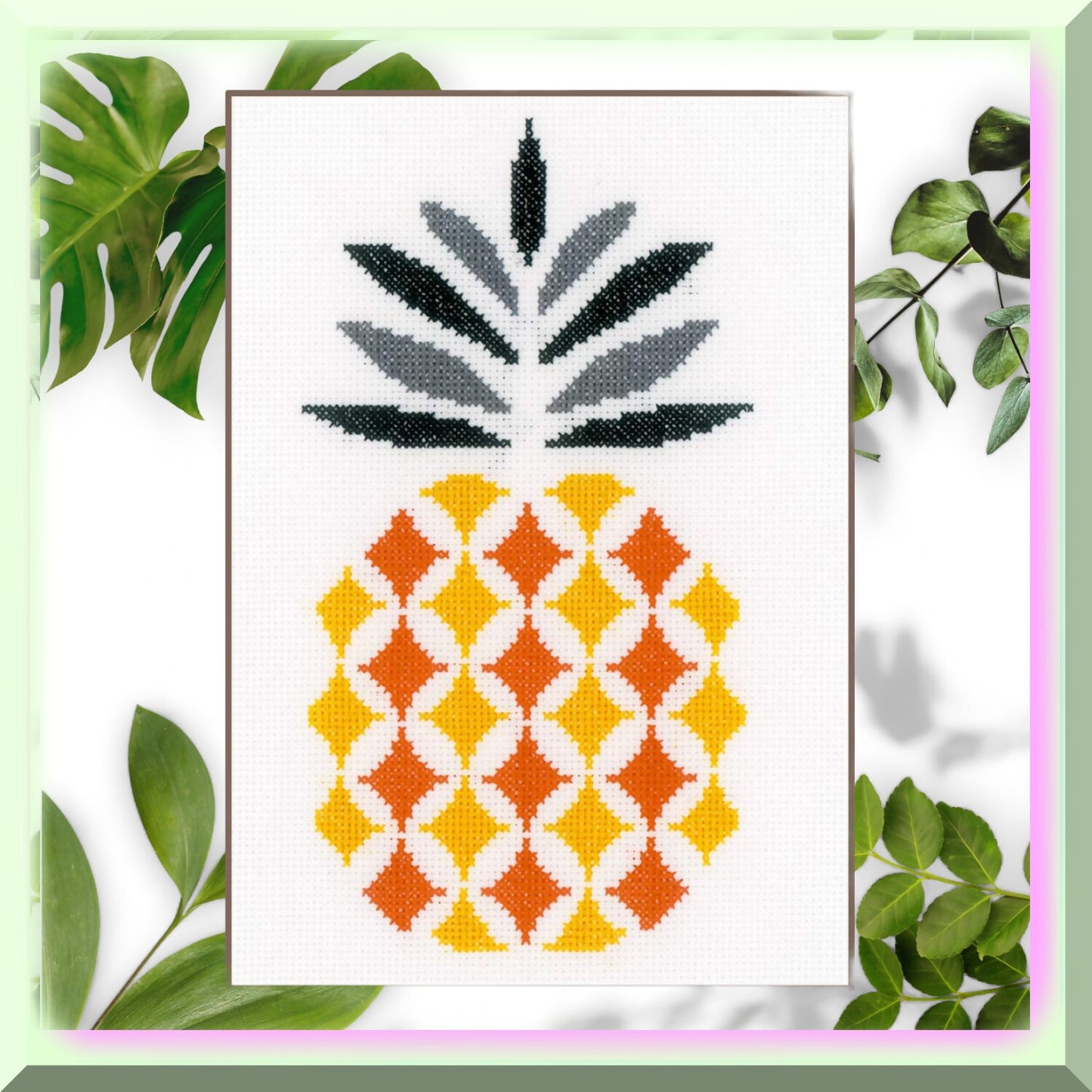 Tropical Delight Cross Stitch Kit with Pineapple Design