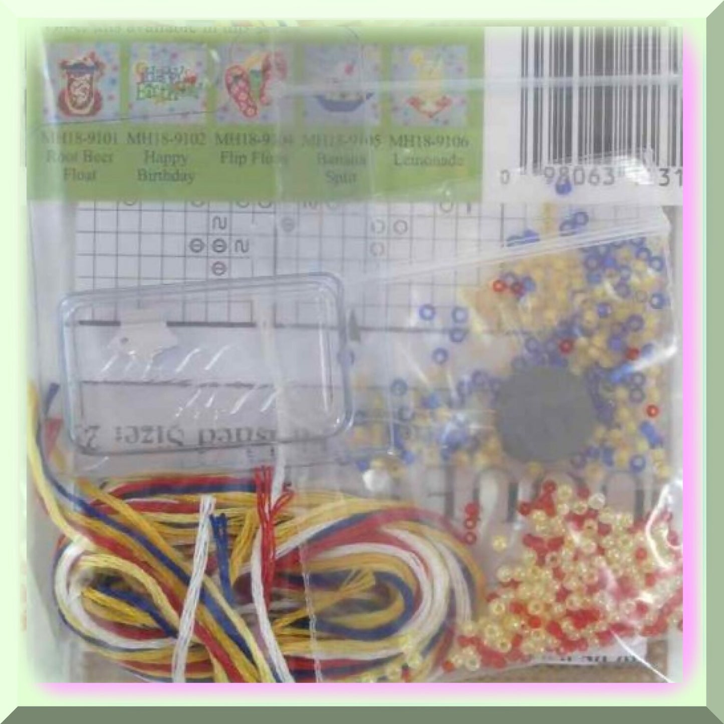 Spring Bouquet Cross Stitch Kit with Beads and Display Magnet