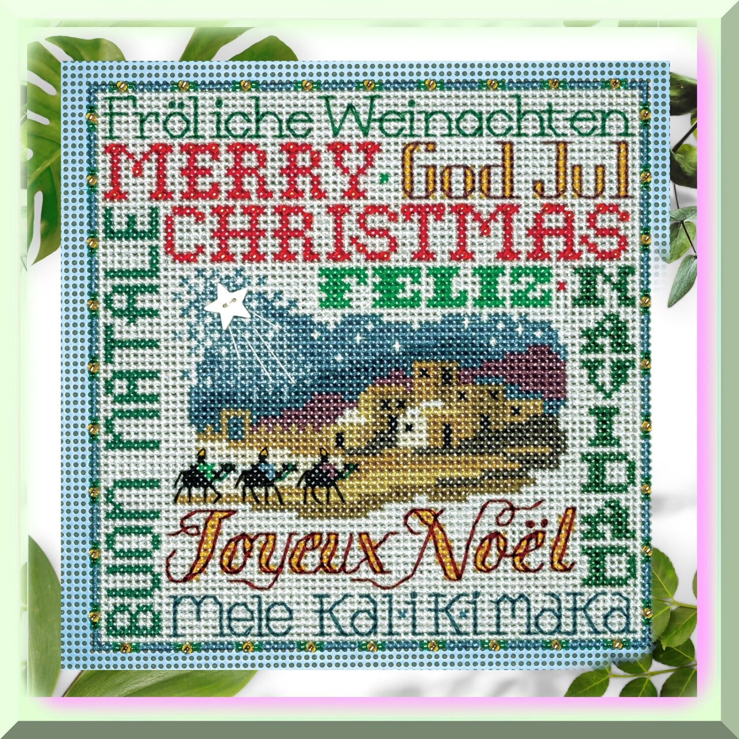 Winter Wonderland Beaded Cross Stitch Kit for Festive Crafting