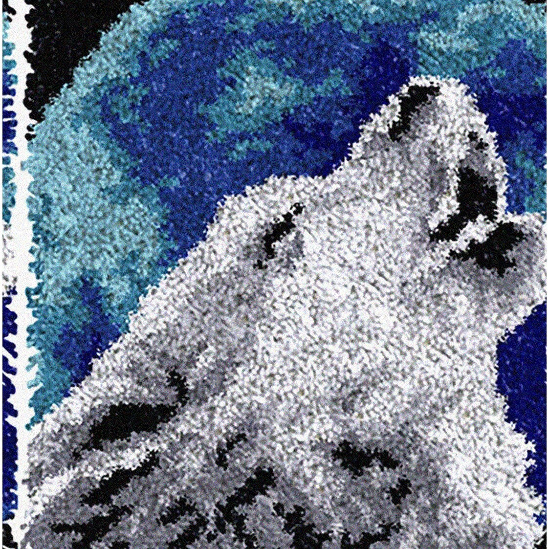 DIY Wolf Latch Hook Rug Kit for Adults and Kids
