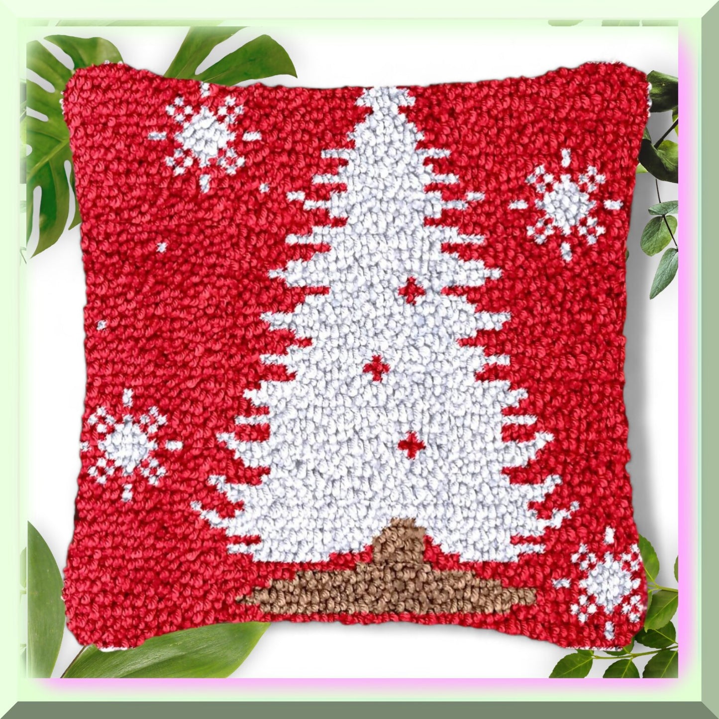 Festive Red Snowy Bliss Latch Hook Kit for Home Decor