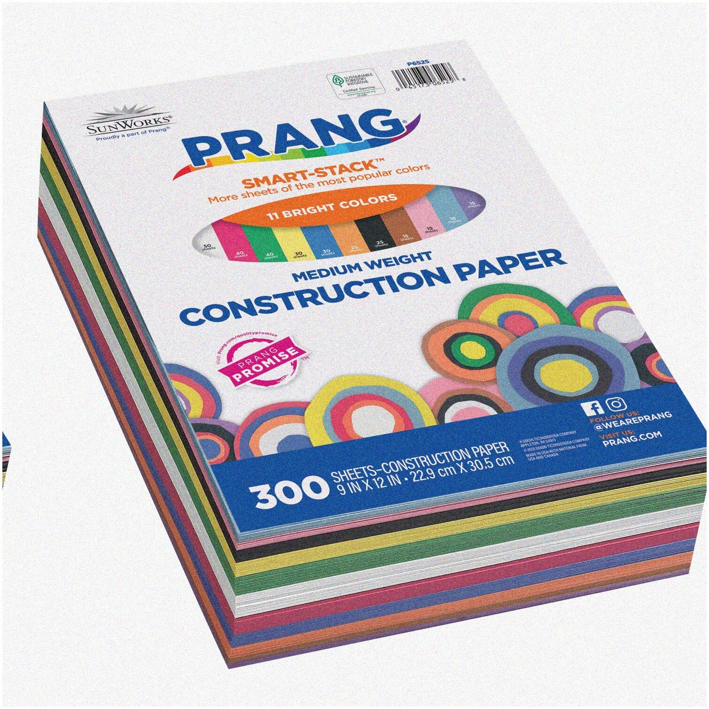 Rainbow Construction Paper 11 Colors 9" x 12" 300 Sheets