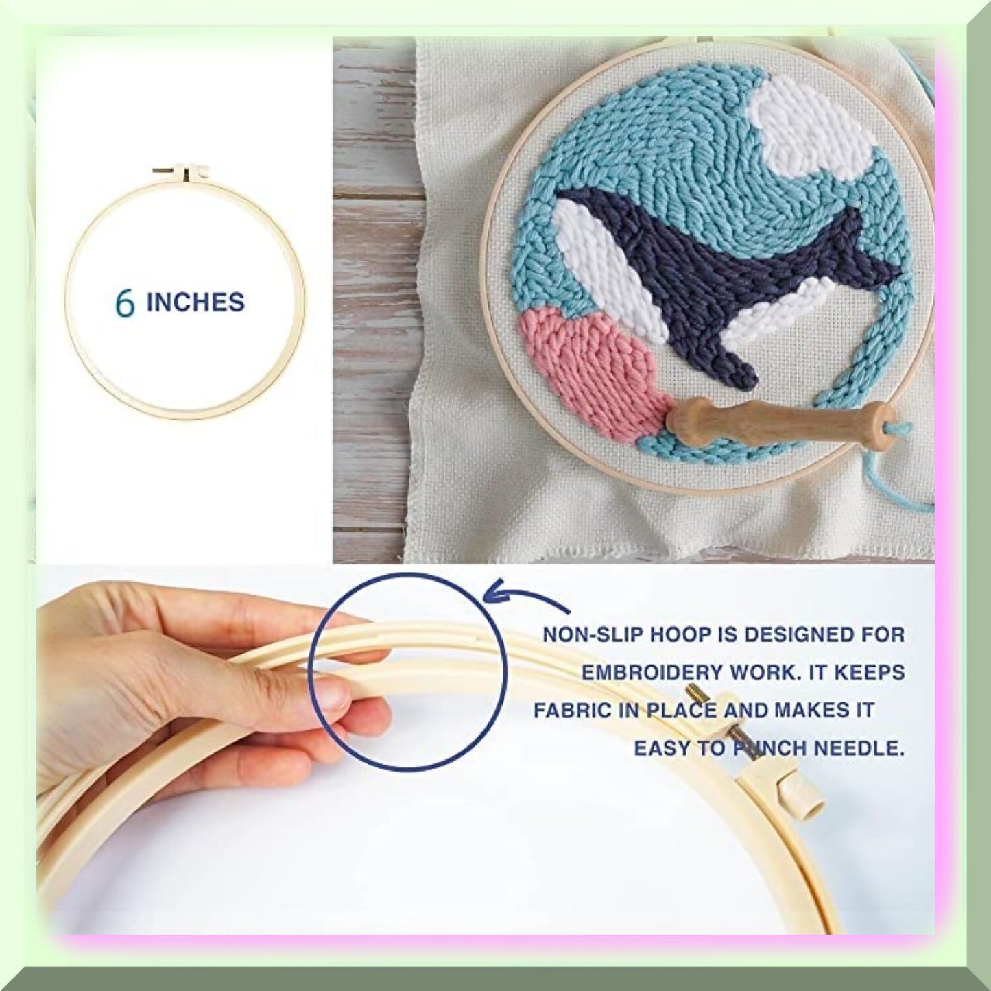 Punch Needle Embroidery Kit for Beginners with Pattern and Tools