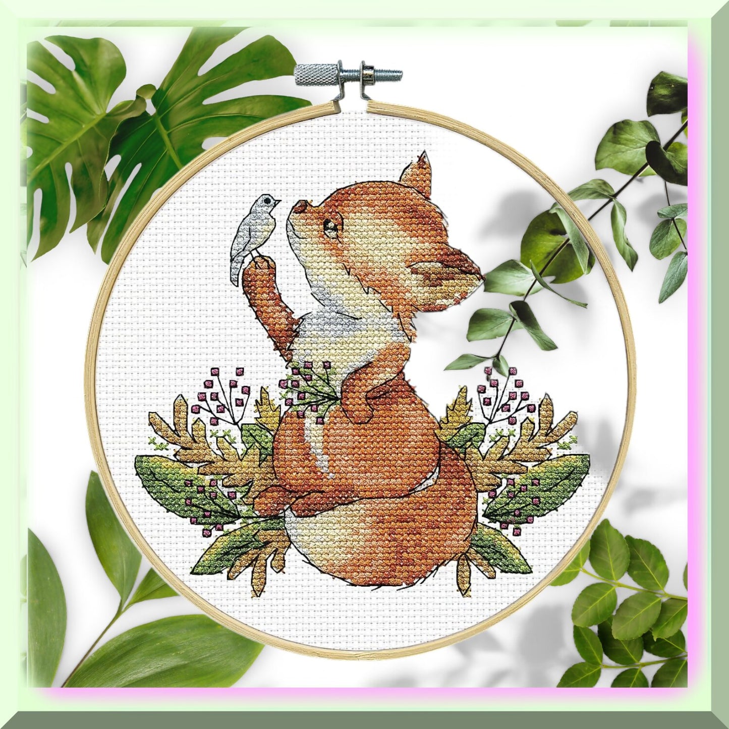 Whimsical Cross Stitch Kit for Fox Lovers