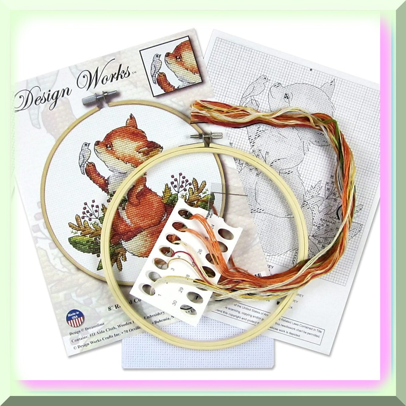 Whimsical Cross Stitch Kit for Fox Lovers