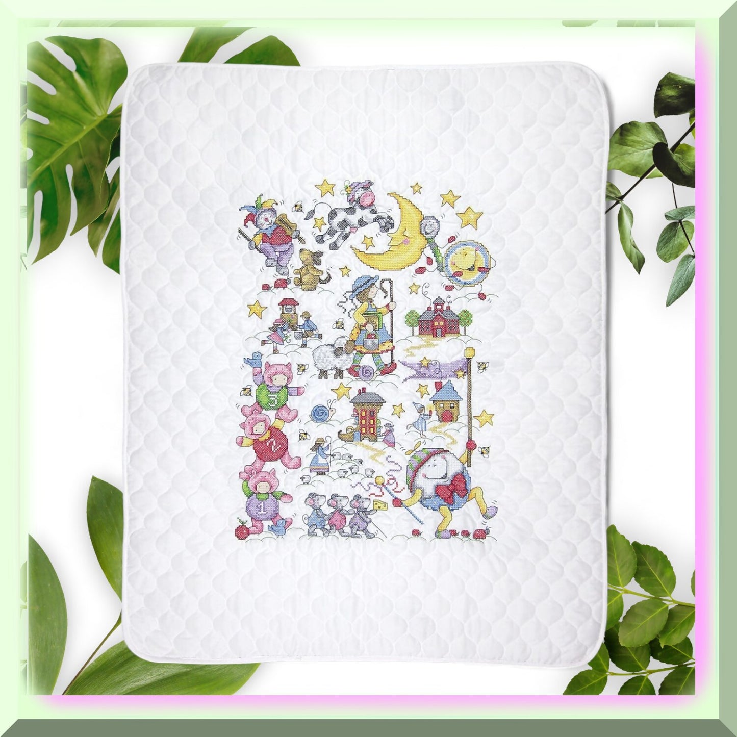 Nursery Rhyme Baby Quilt Cross Stitch Kit for Beginners