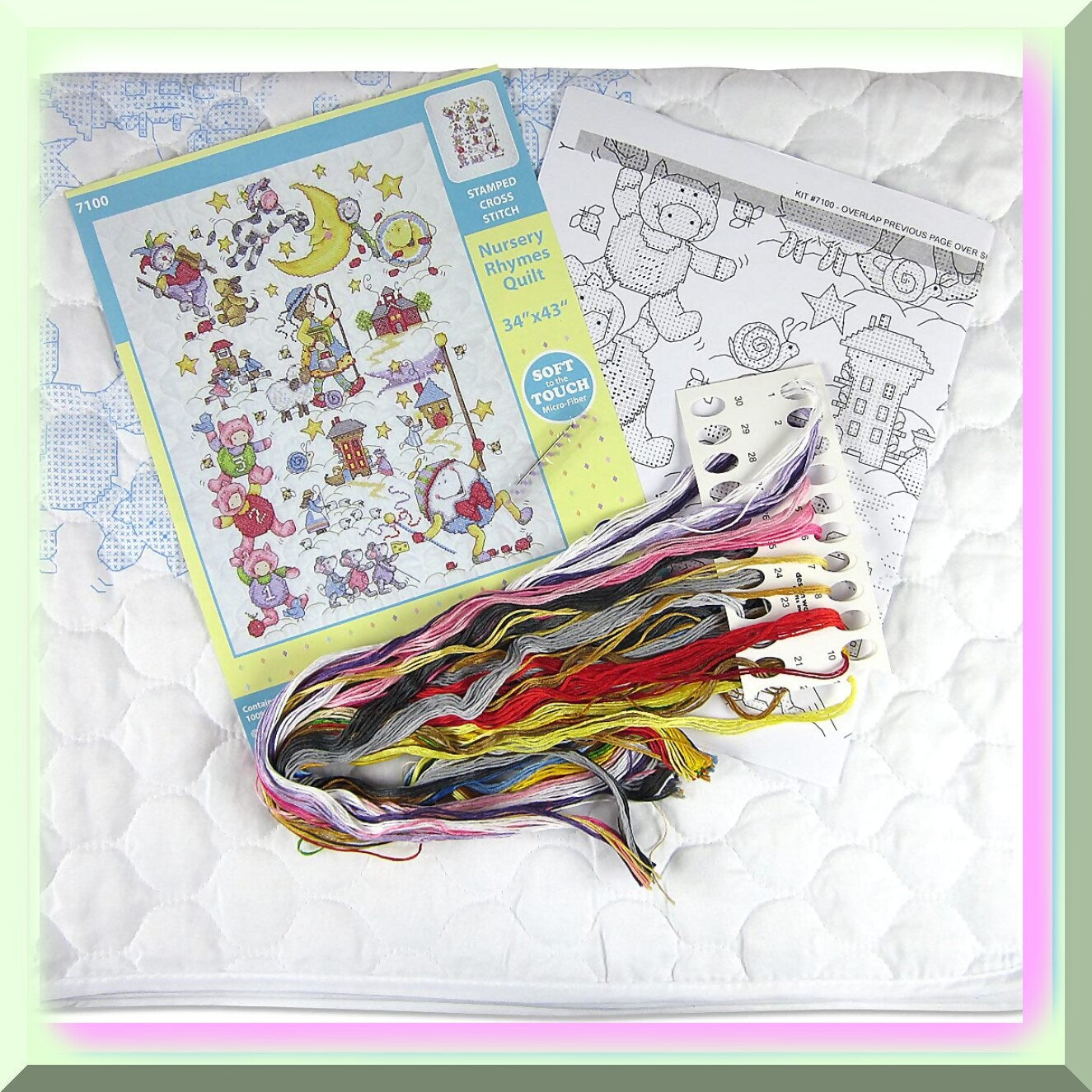 Nursery Rhyme Baby Quilt Cross Stitch Kit for Beginners