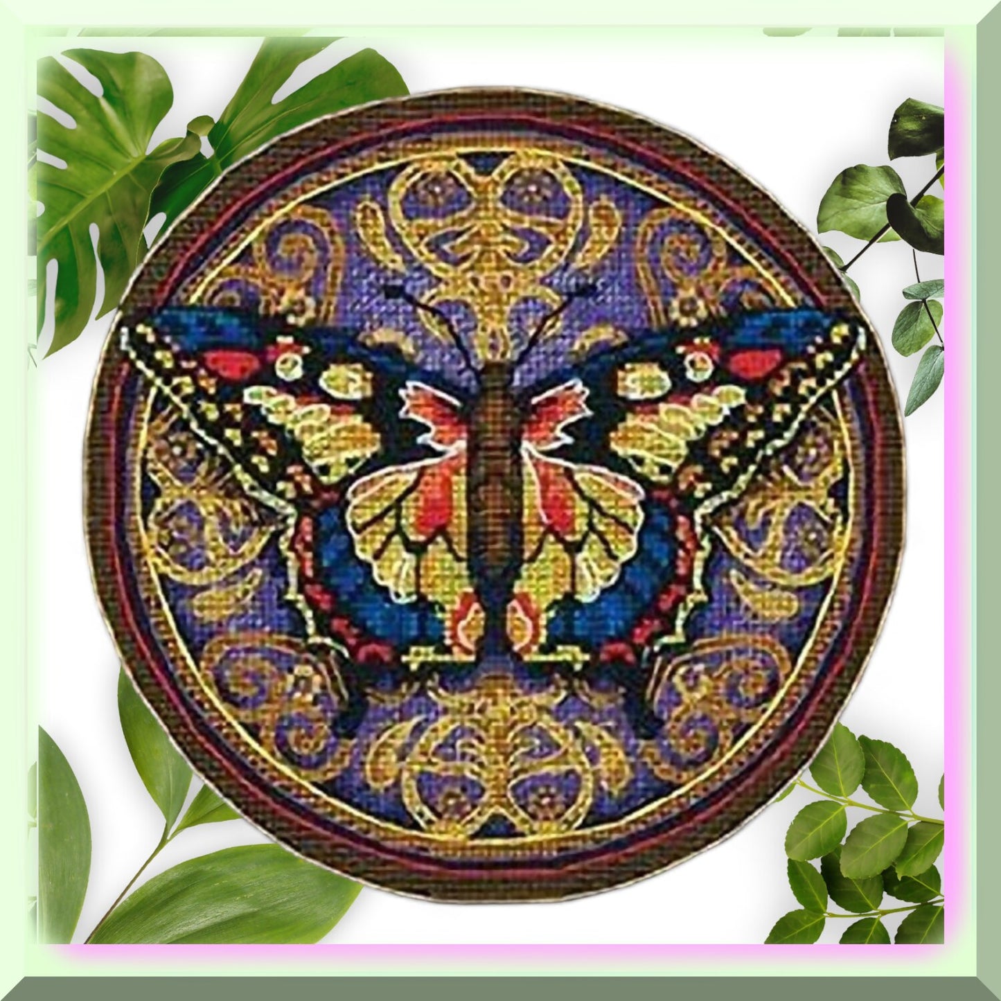 Gold Butterfly Cross Stitch Kit with Thread Sorter