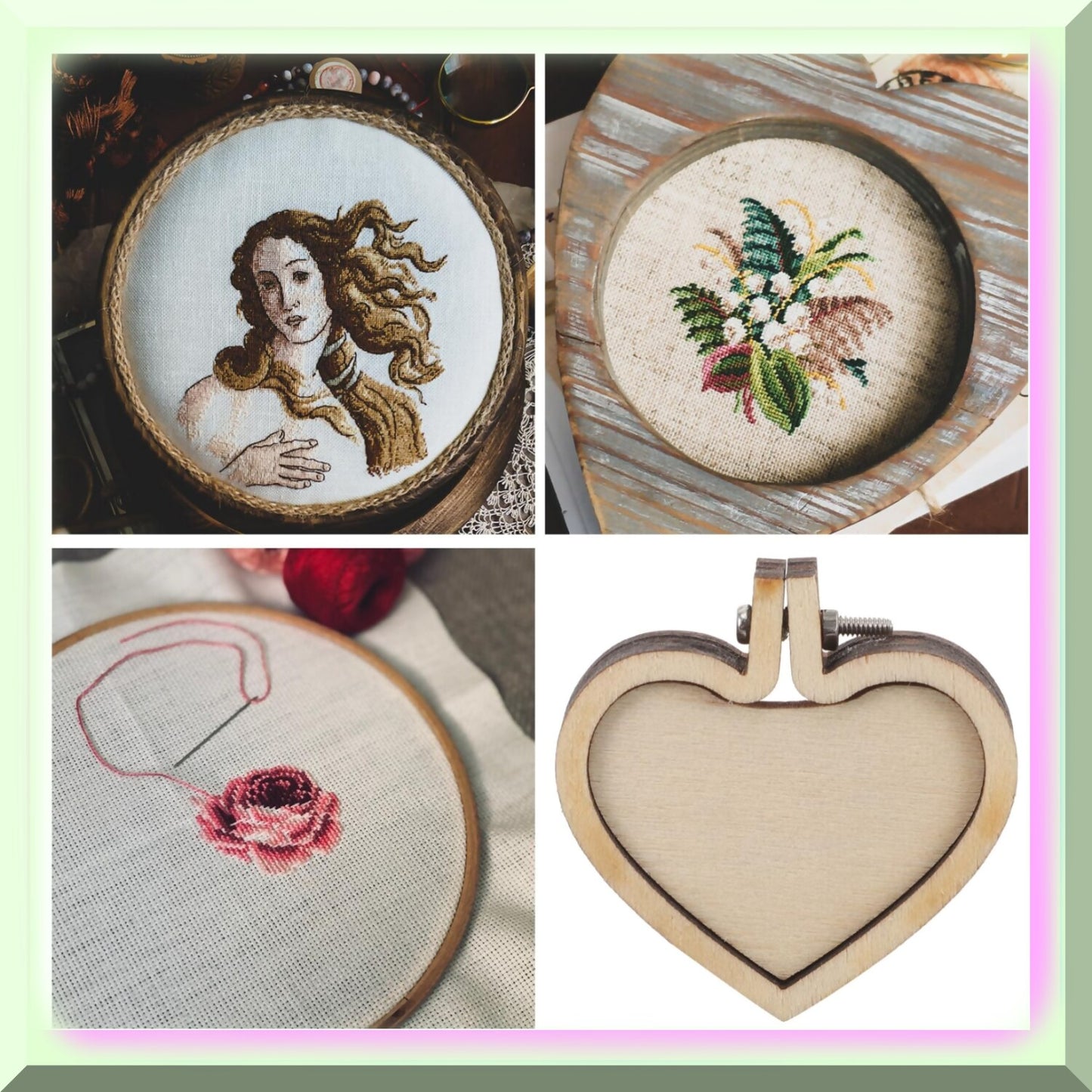 Mini Embroidery Hoop Set for DIY Jewelry and Crafts