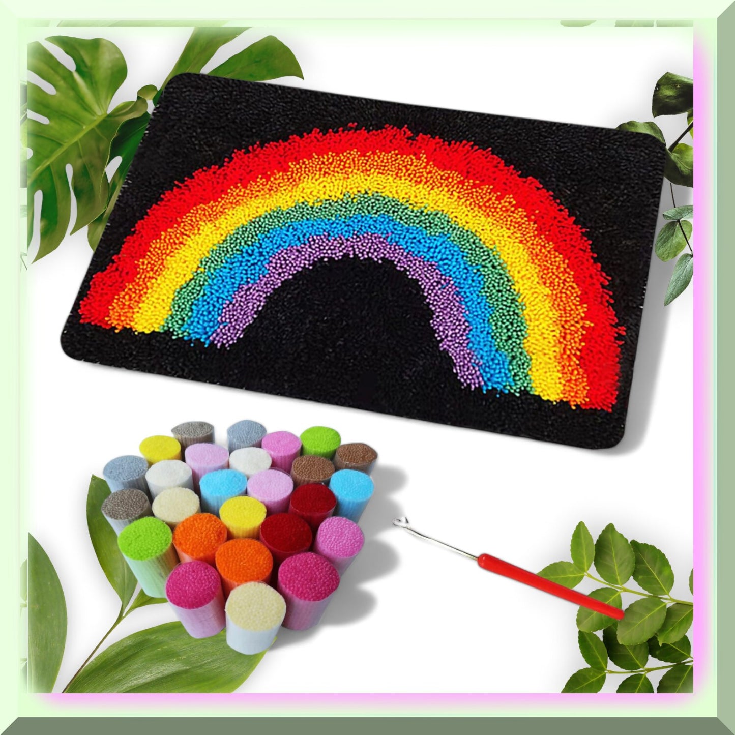 Colorful DIY Latch Hook Rug Kit for Beginners