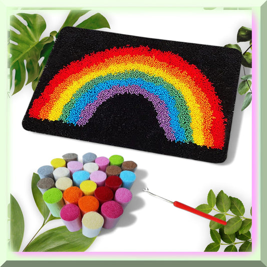 Colorful DIY Latch Hook Rug Kit for Beginners