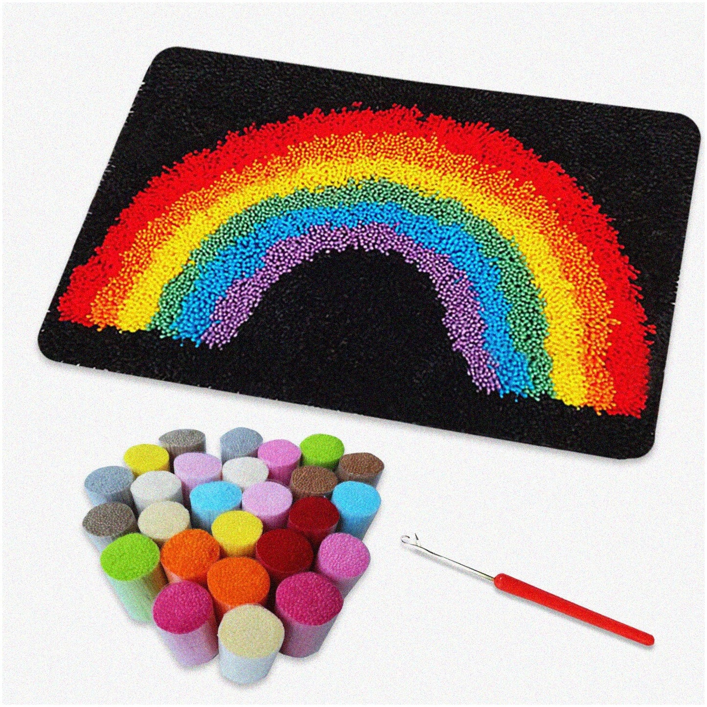 Colorful DIY Latch Hook Rug Kit for Beginners