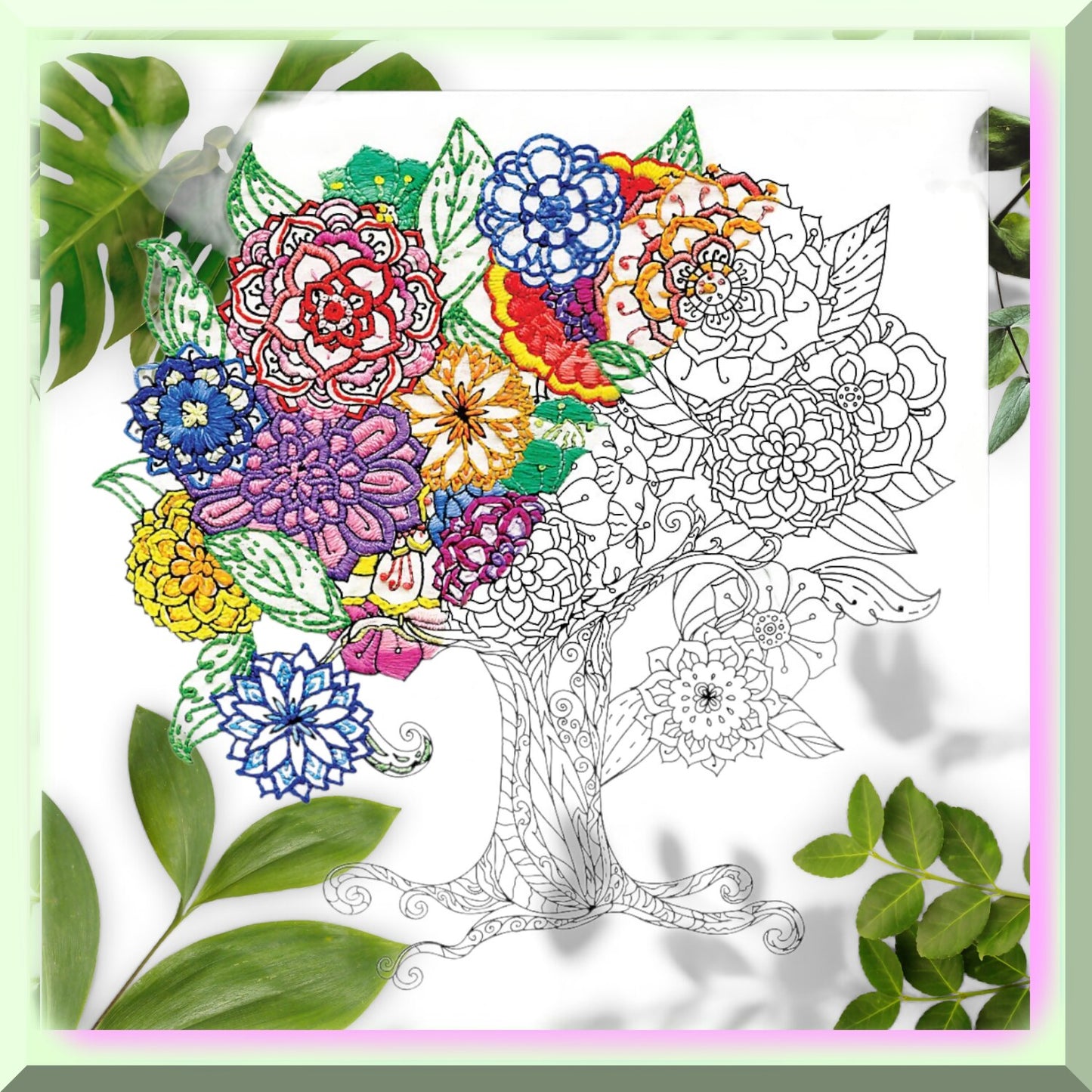 Multicolor Tree Embroidery Kit for Creative Decor