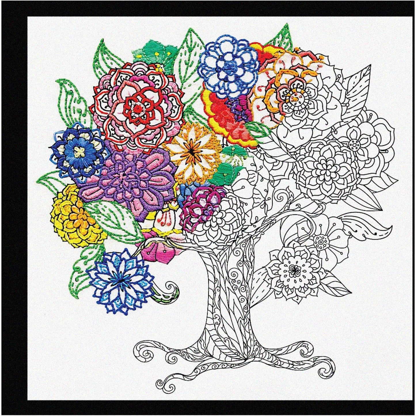 Multicolor Tree Embroidery Kit for Creative Decor