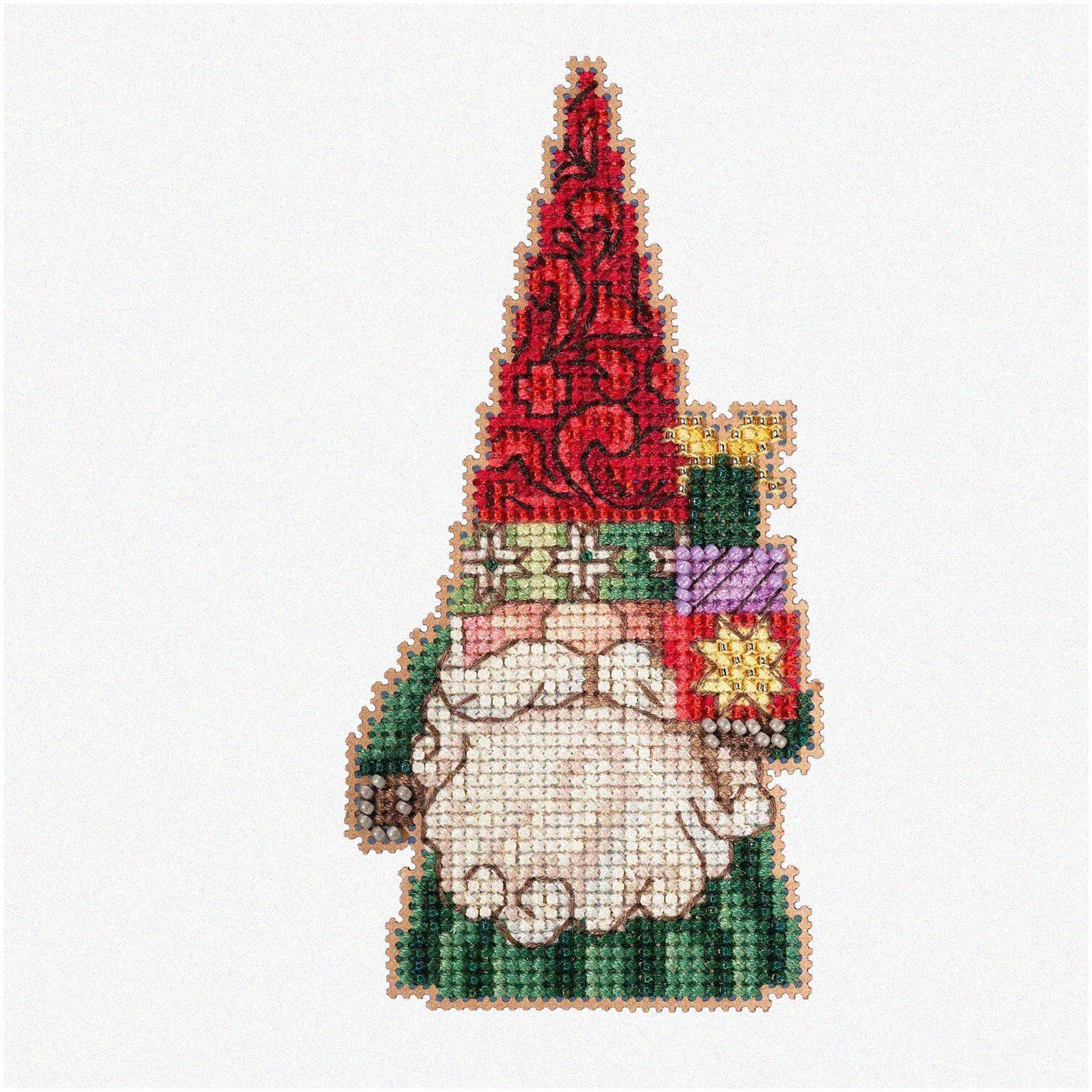 Joyful Gnome Gift Cross Stitch Kit for Holiday Decor