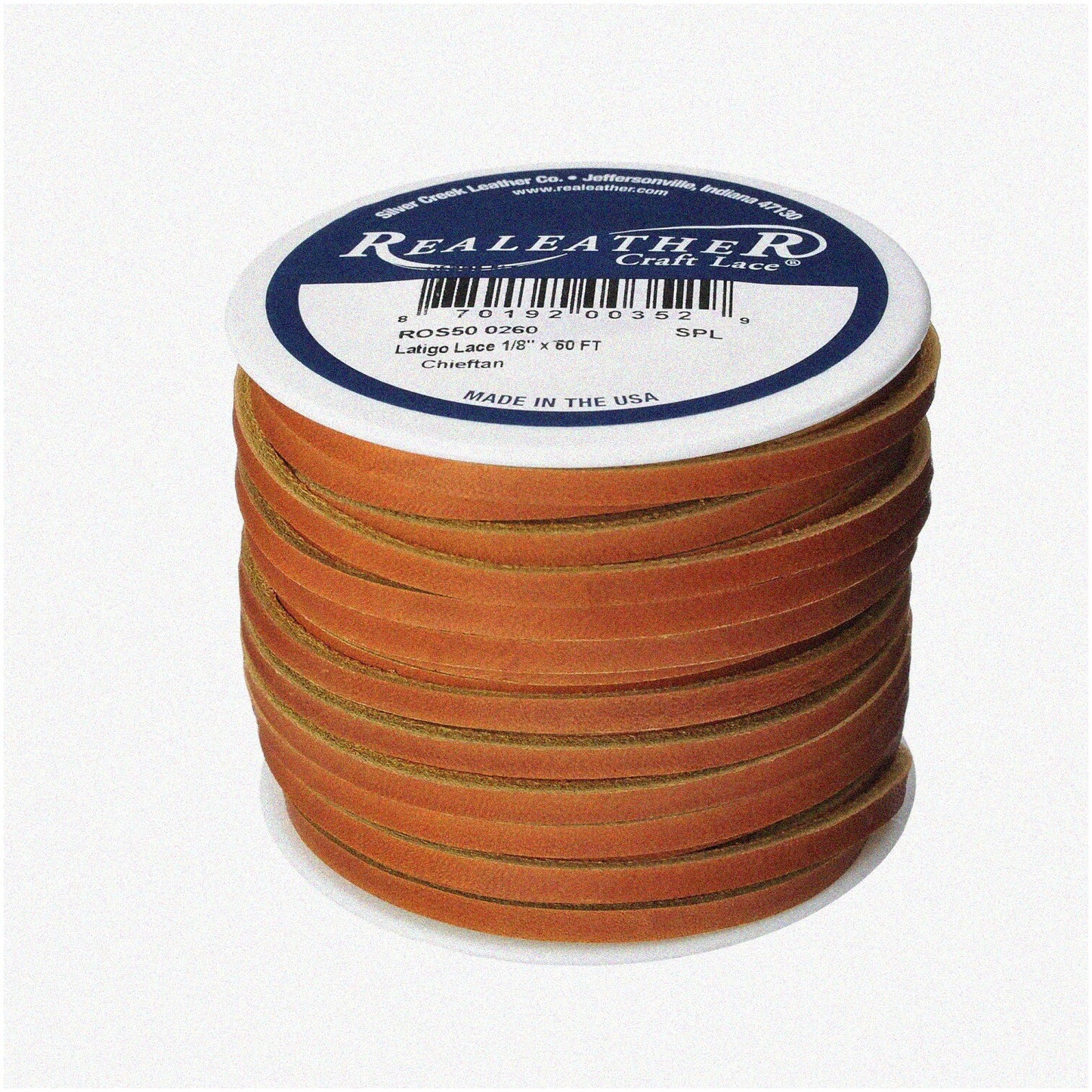 1/8" x 50' Latigo Leather Lace Spool