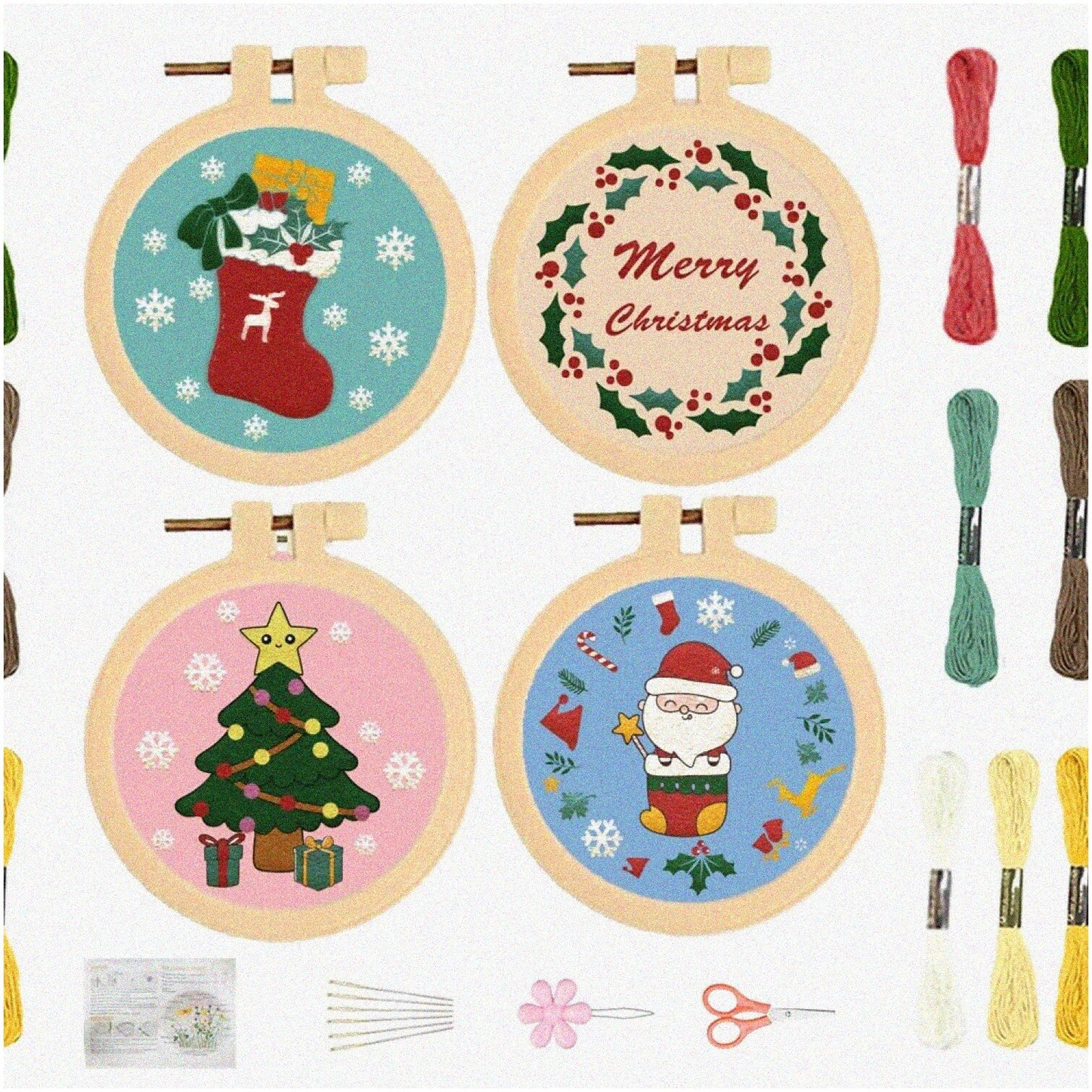Small Embroidery Kit with Hoop and Colors for Beginners