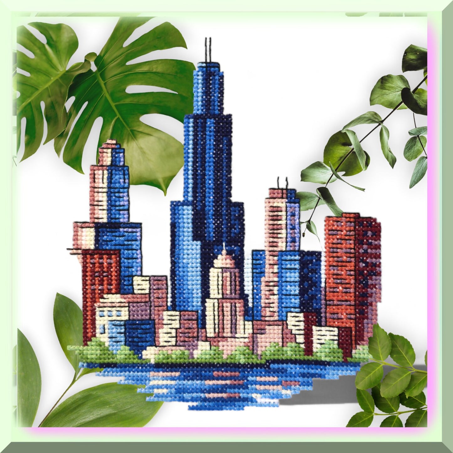 Chicago Cityscape Cross Stitch Kit for Adults