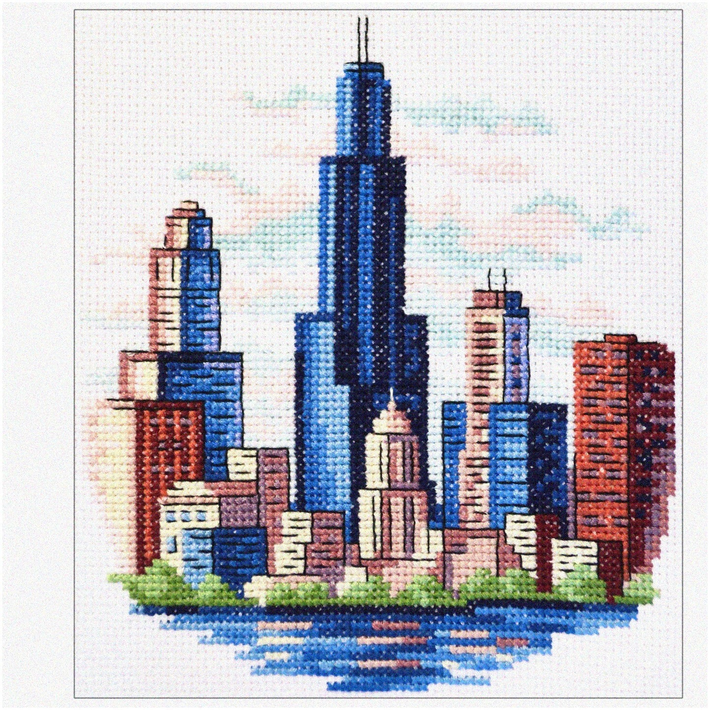 Chicago Cityscape Cross Stitch Kit for Adults