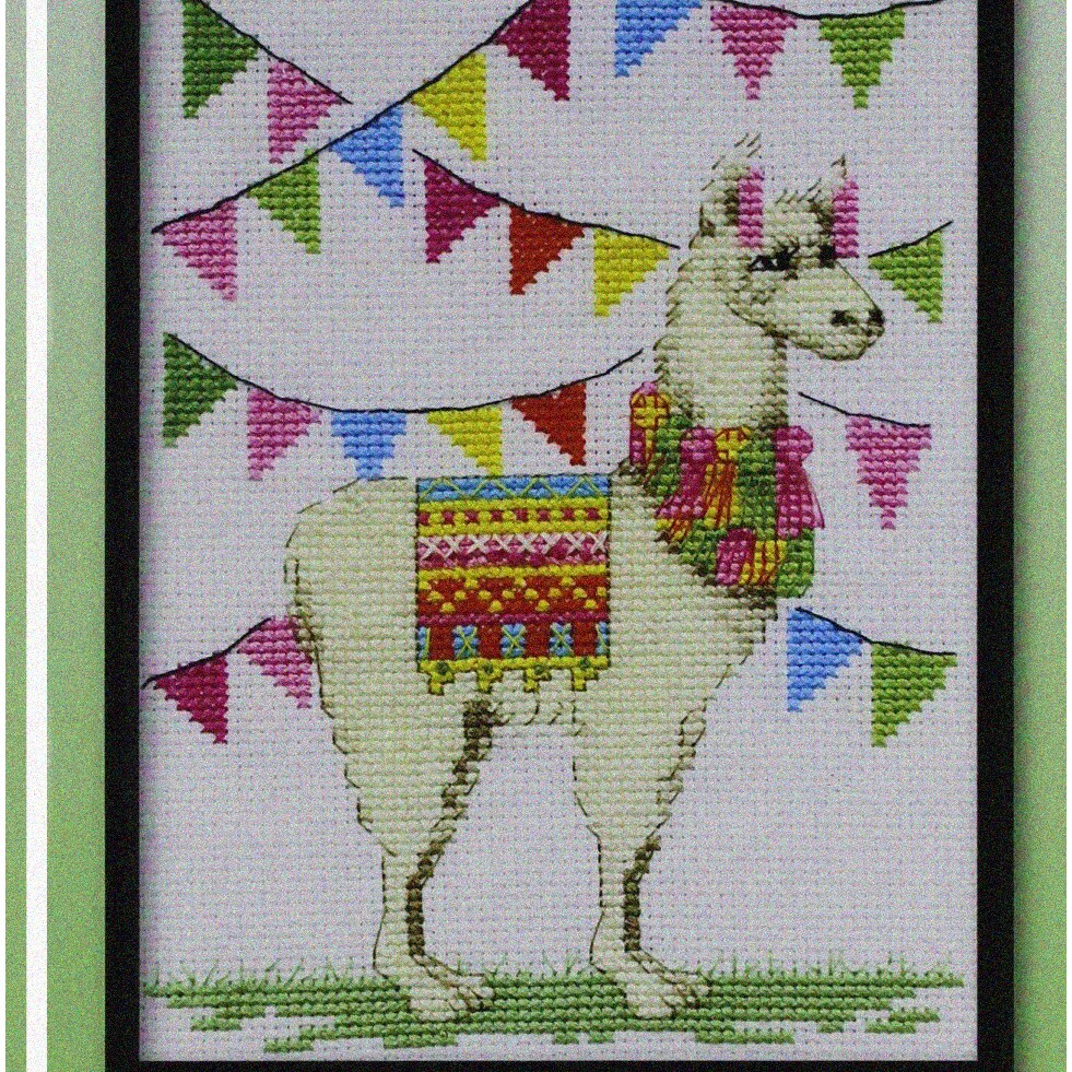 Llama Cross Stitch Kit for Beginners - DIY Embroidery Set
