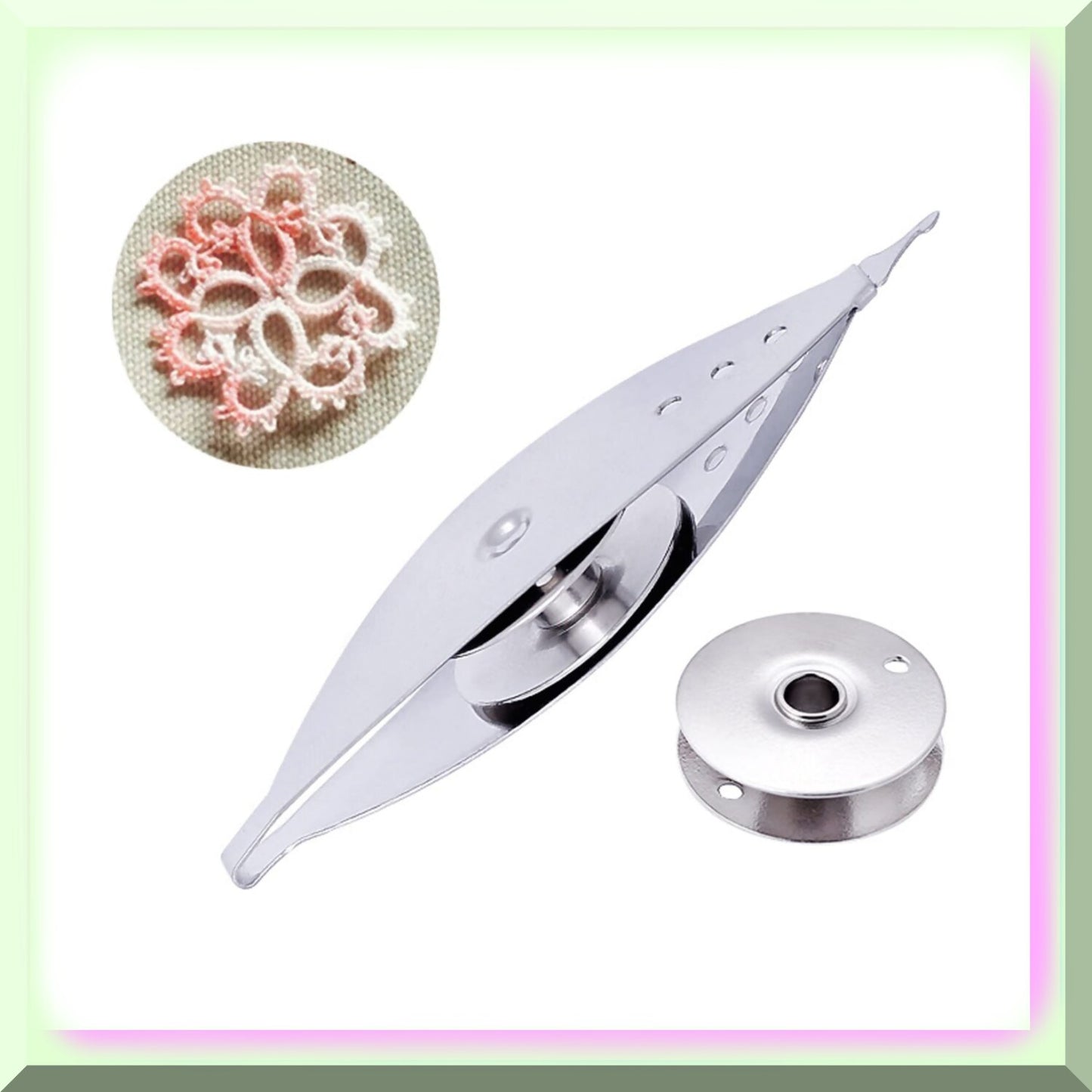 Silver LaceCraft Tatting Shuttle Kit - Stainless Steel Hand Tool