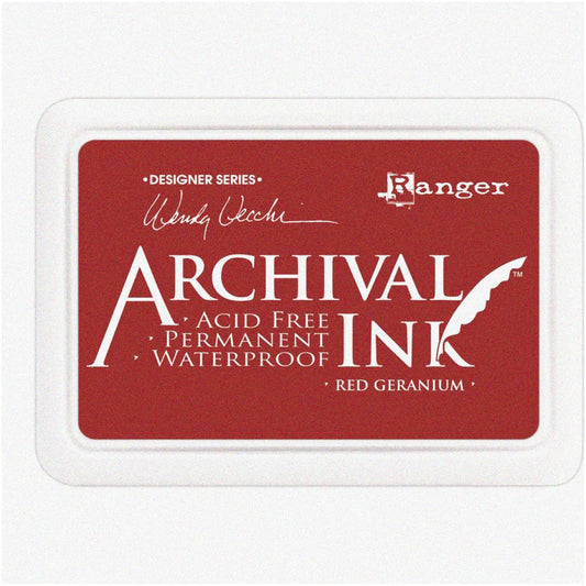 Geranium Glow Archival Ink Pad - Vibrant, Waterproof, Acid-Free