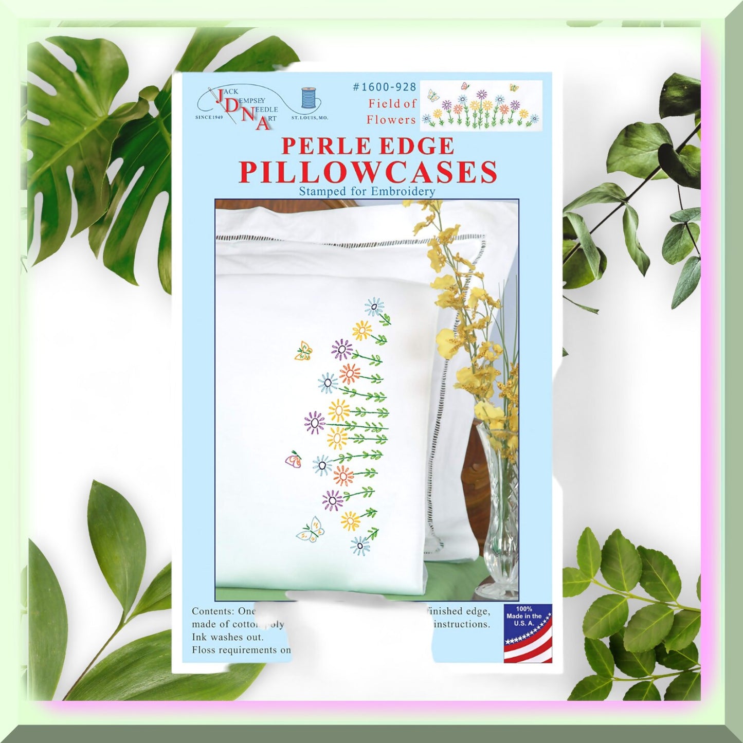 Embroidery Pillowcases with Flower Design