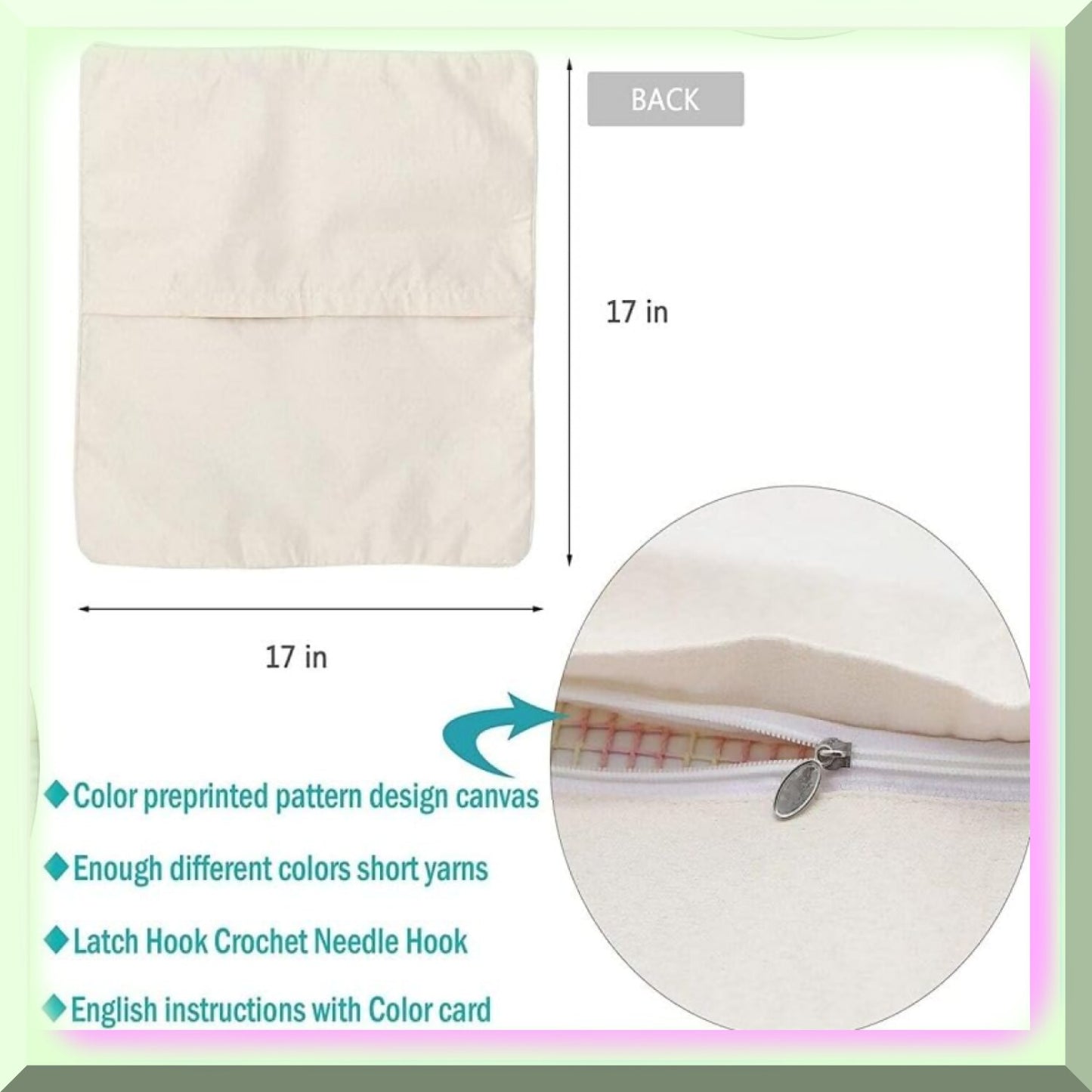 DIY Cross Stitch Kit for Floral Rug and Pillow Cover