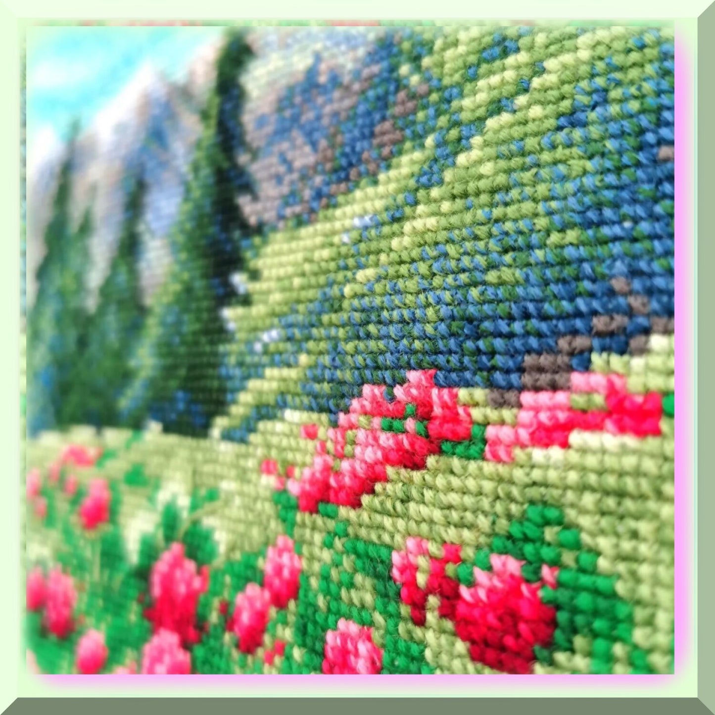 Cross Stitch Kit with Vibrant Threads and Quality Fabric