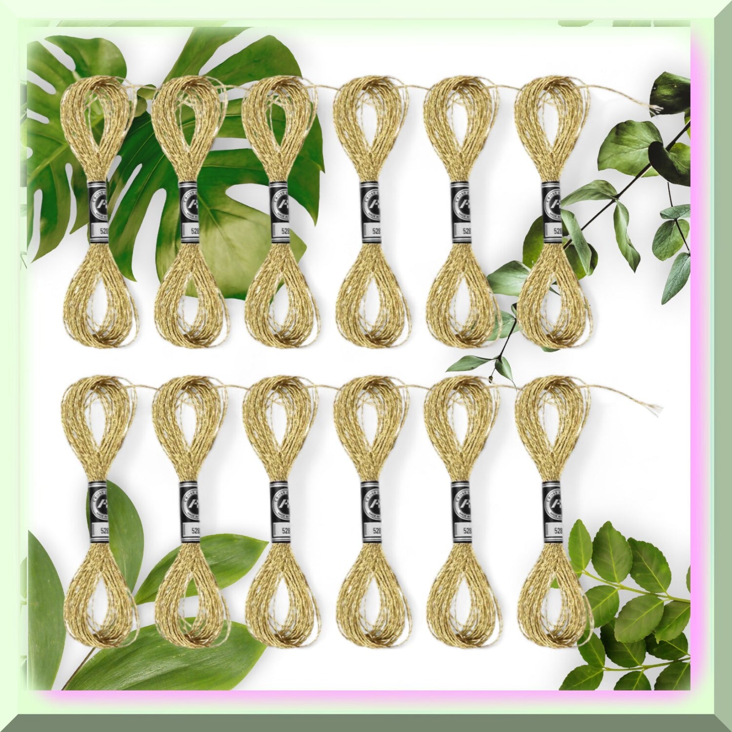 Golden Metallic Embroidery Floss Set for Sewing and Crafts