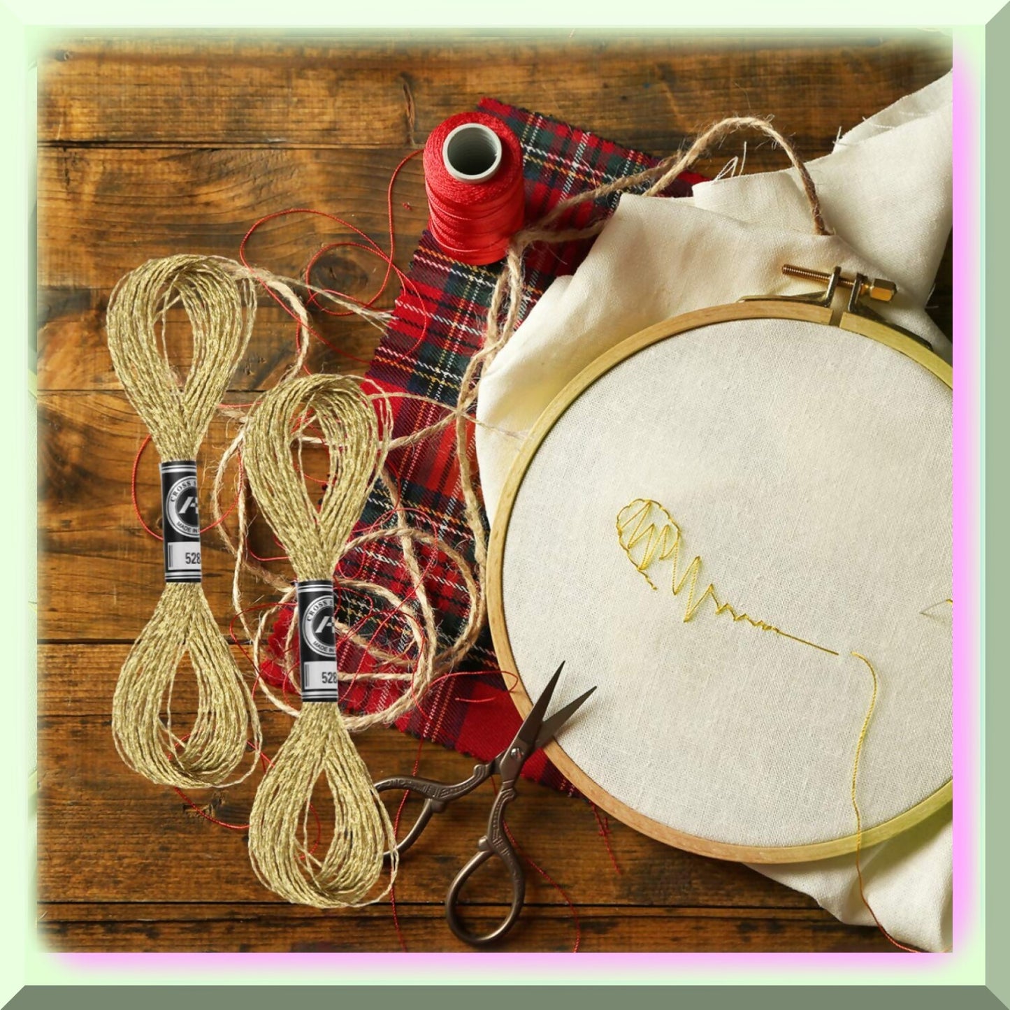 Golden Metallic Embroidery Floss Set for Sewing and Crafts