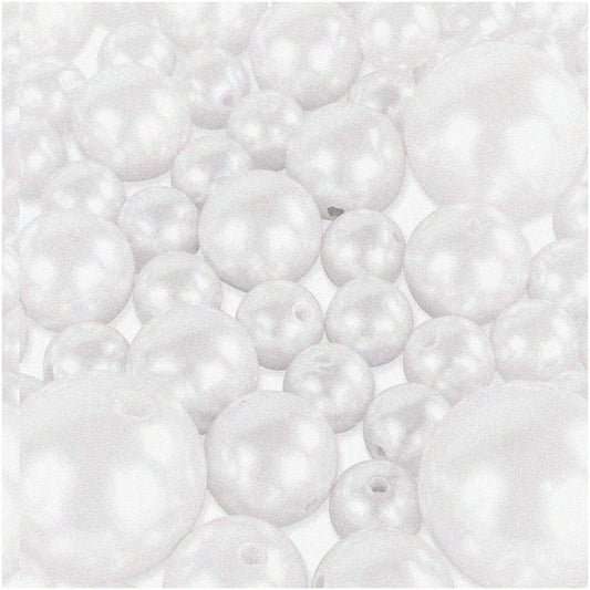 Pearl Beads 8oz Pack White 70 Pieces