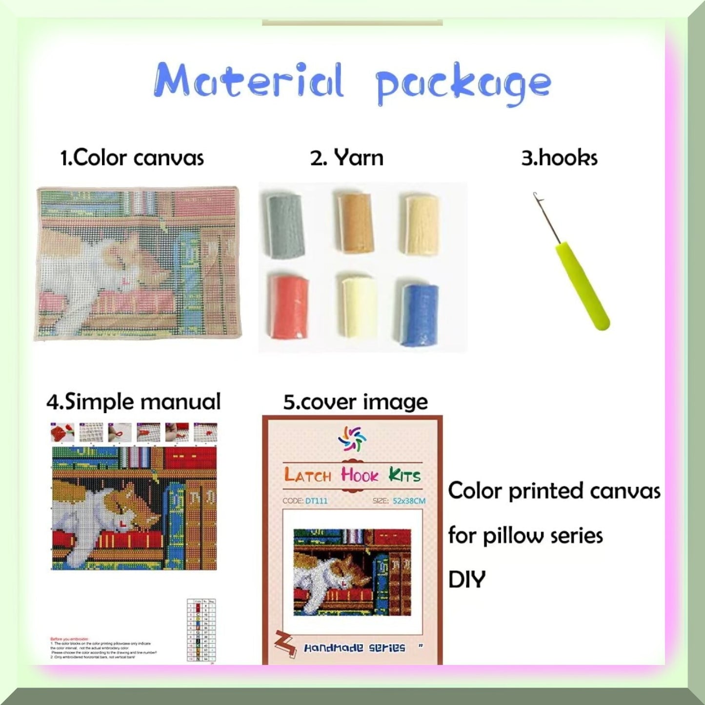 DIY Latch Hook Rug Kit for Beginners - Embroidery and Tapestry