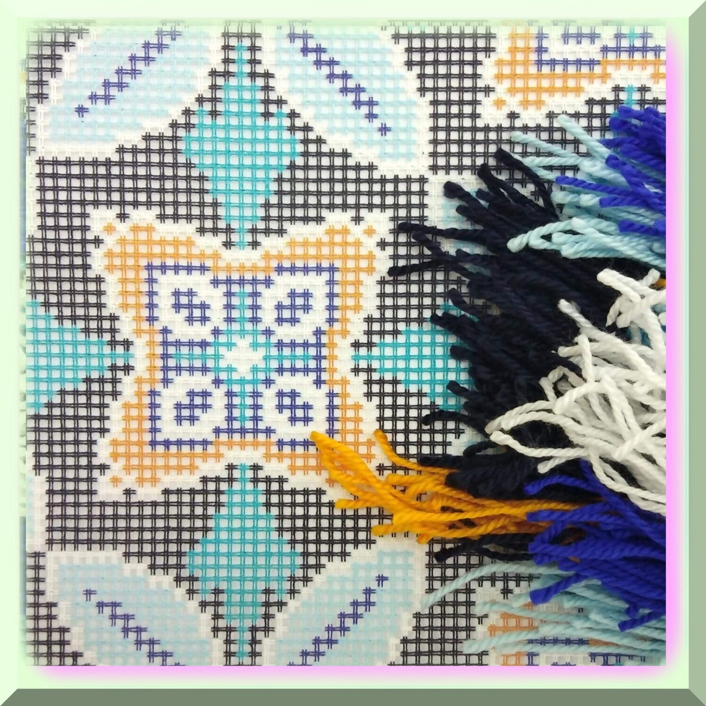 Moroccan Needlepoint Kit for 16x16 Inch Throw Pillow