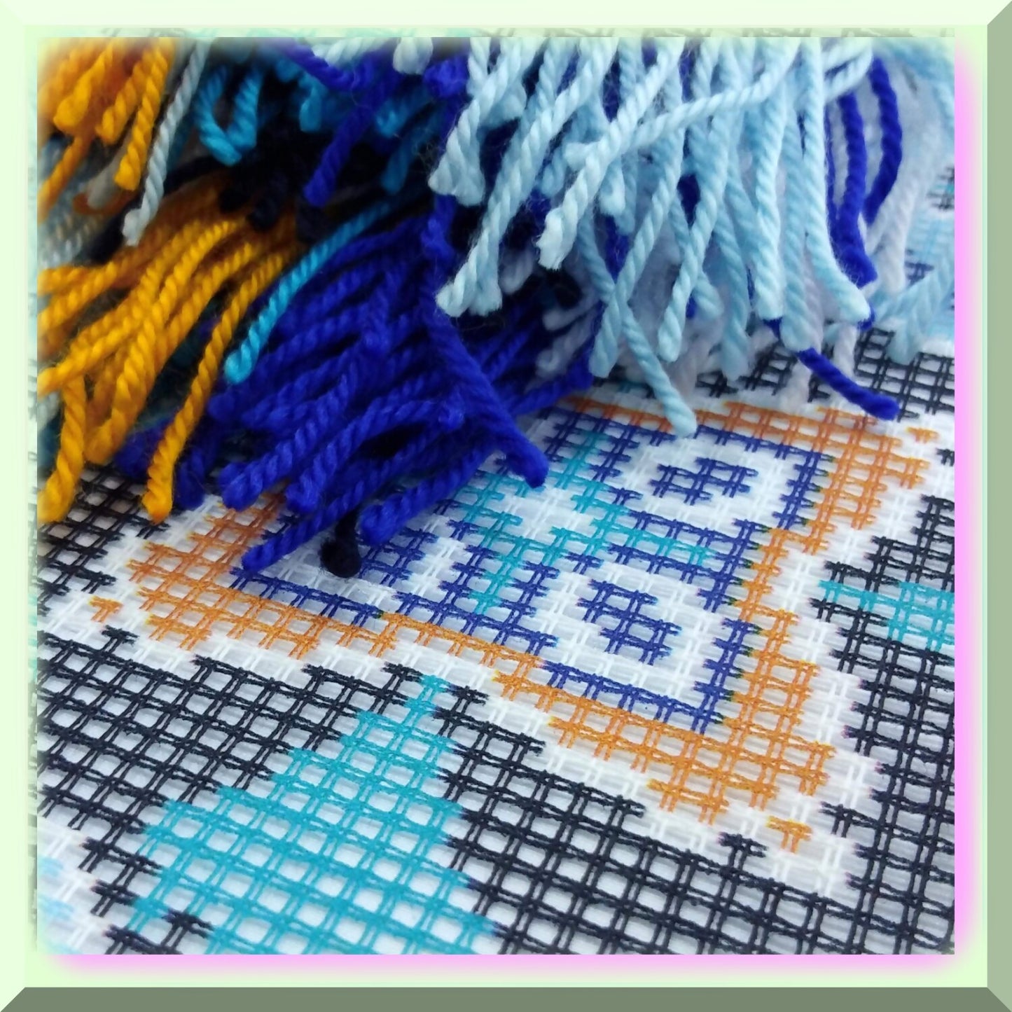 Moroccan Needlepoint Kit for 16x16 Inch Throw Pillow