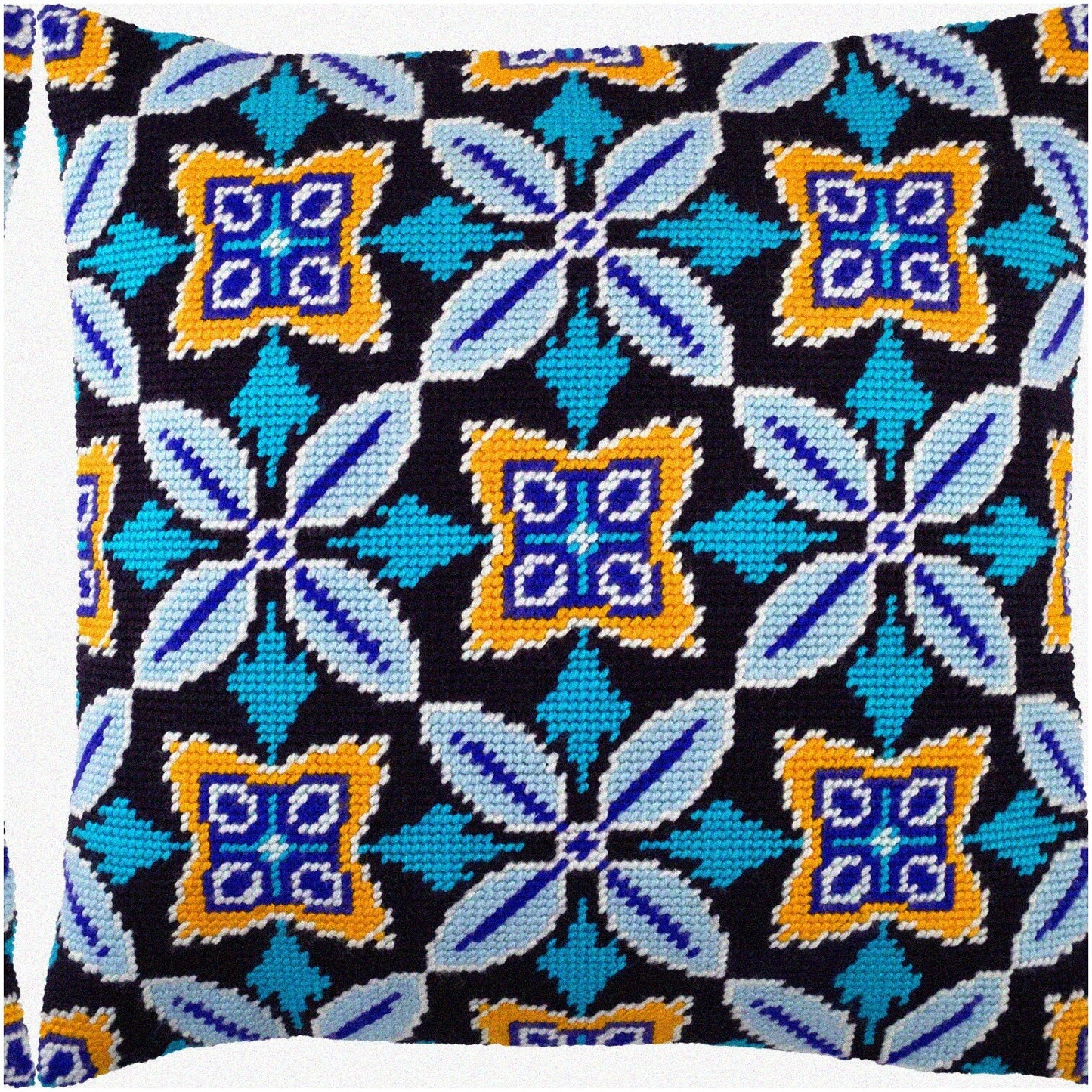 Moroccan Needlepoint Kit for 16x16 Inch Throw Pillow