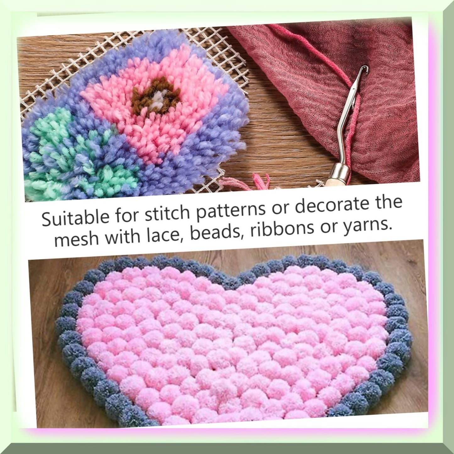 DIY Tapestry and Rug Weaving Mesh Canvas for Crafts