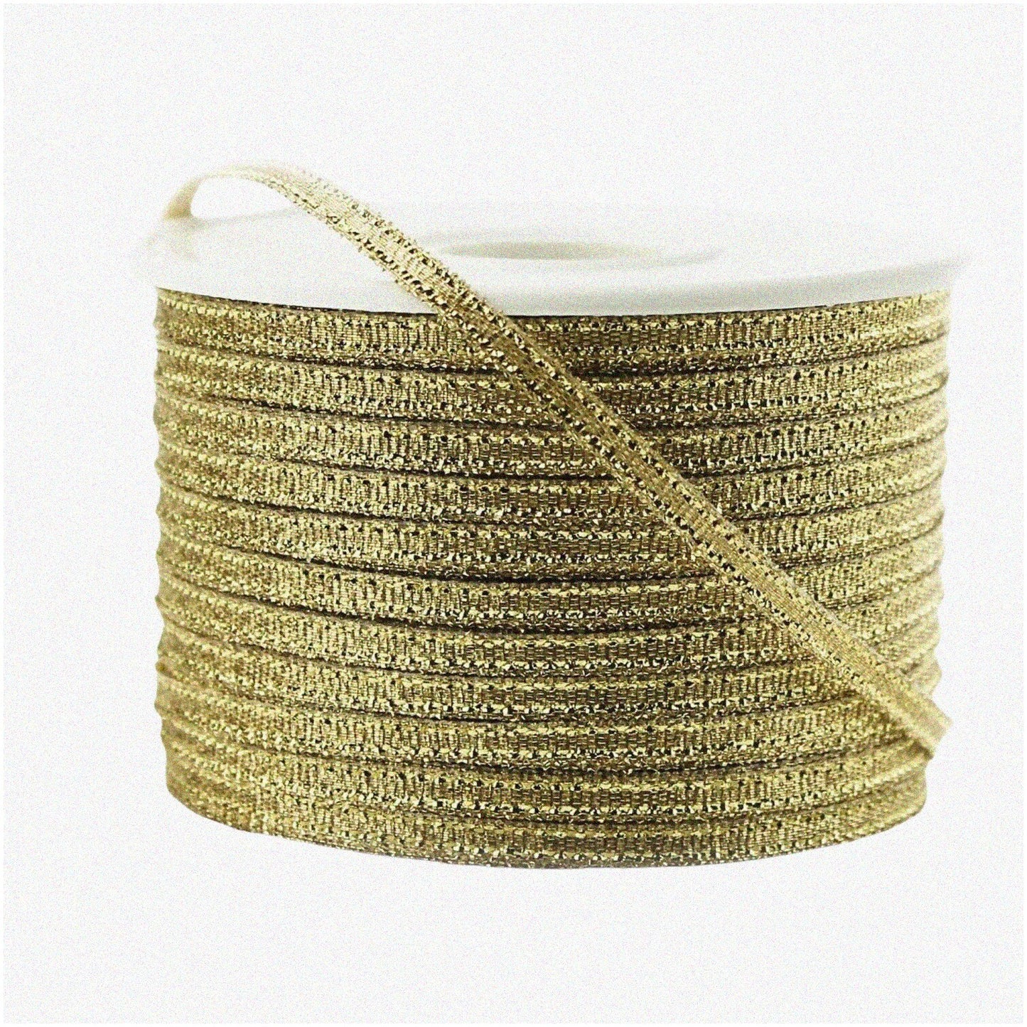 Golden Gleam Metallic Ribbon 100 Yards 1/8-inch Nylon Taffeta